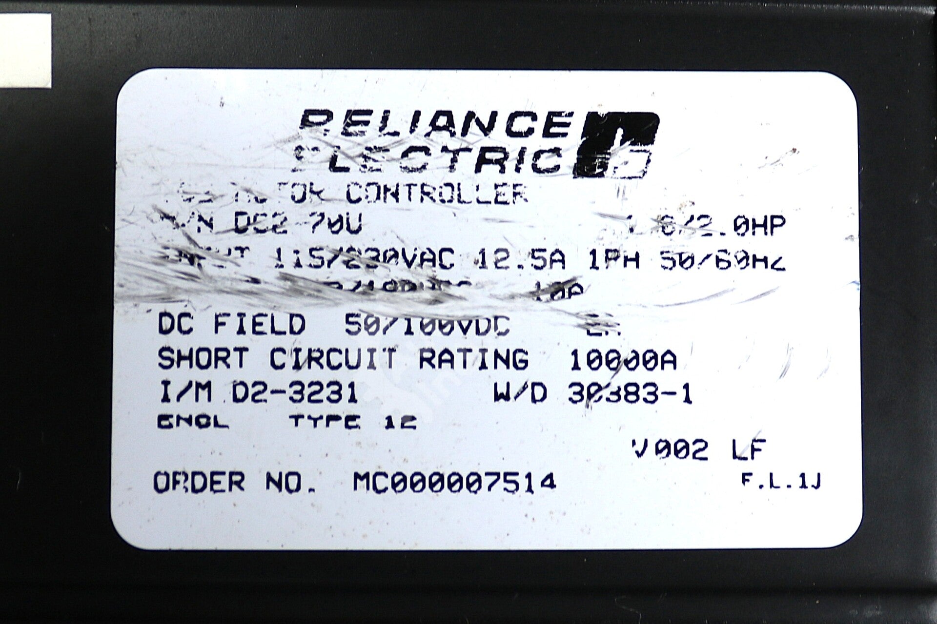 DC2-70U By Reliance Electric Drive Speed Controller