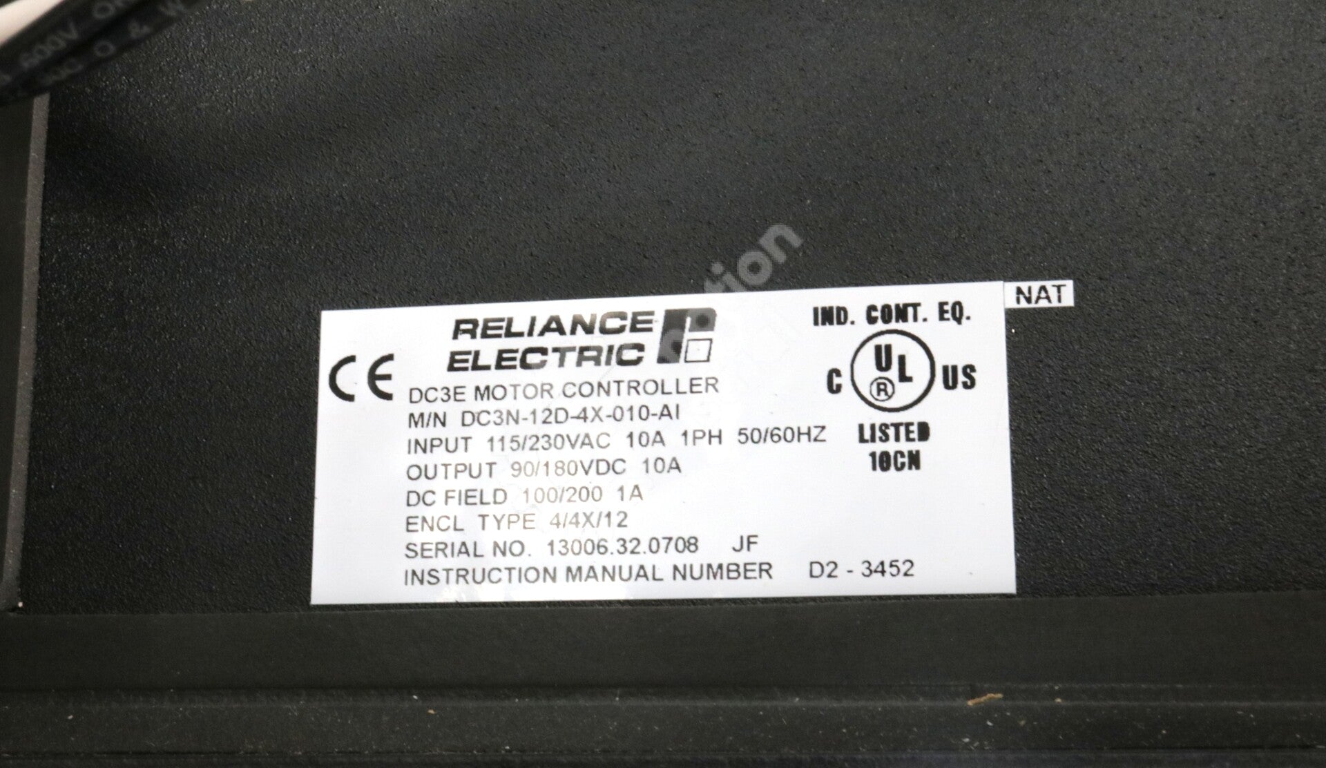 DC3N-12D-4X-010-AI By Reliance Electric Single Phase DC Drive NSFP