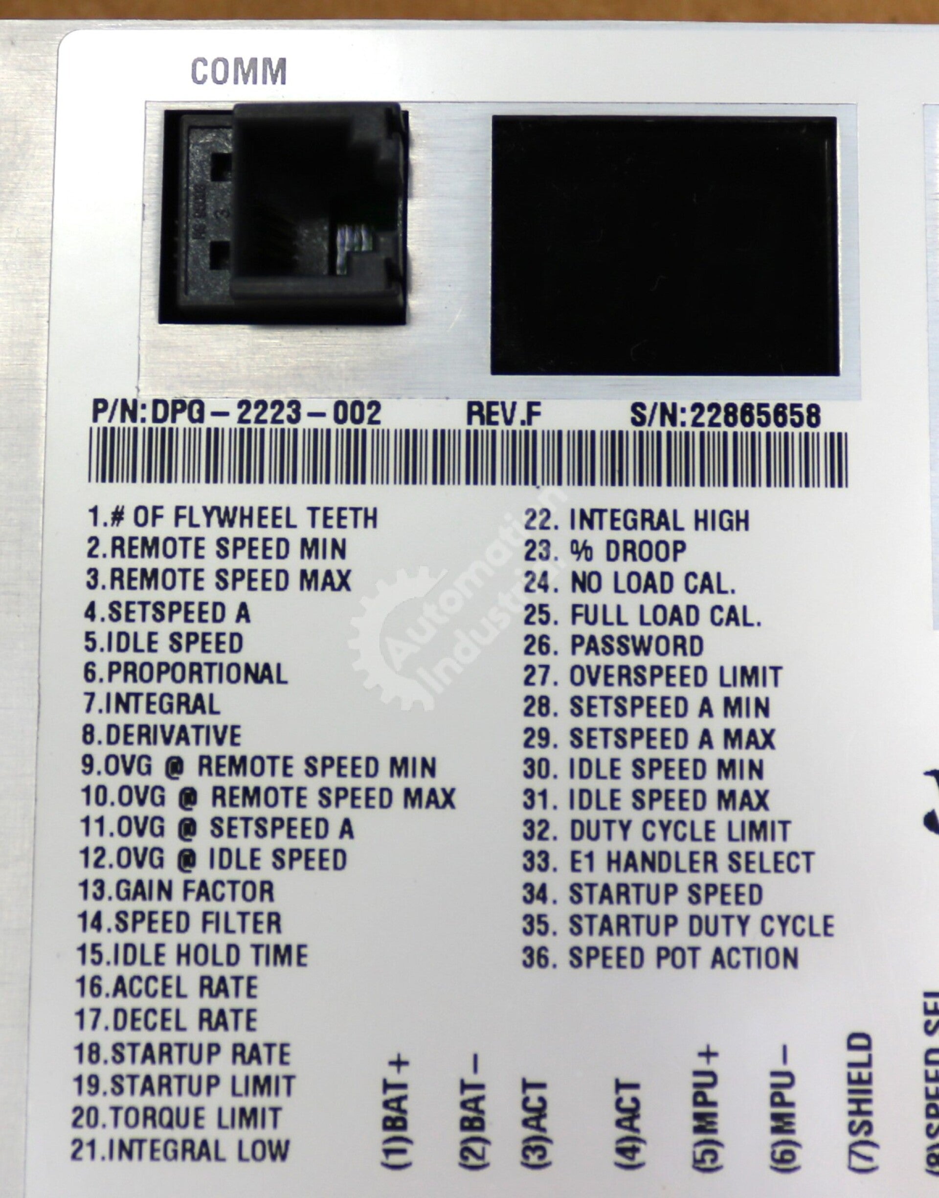 DPG-2223-002 By Woodward 9-30VDC 2-Digit LED Display Isochronous Speed Control