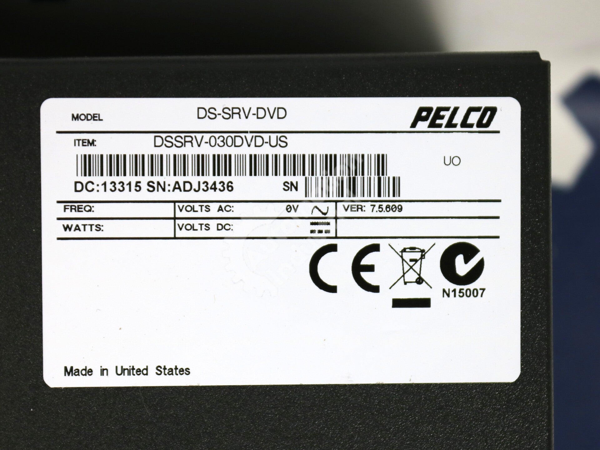 DSSRV-030DVD-US By Pelco Digital Sentry 8GB RAM 3TB SSD Network Video Recorder