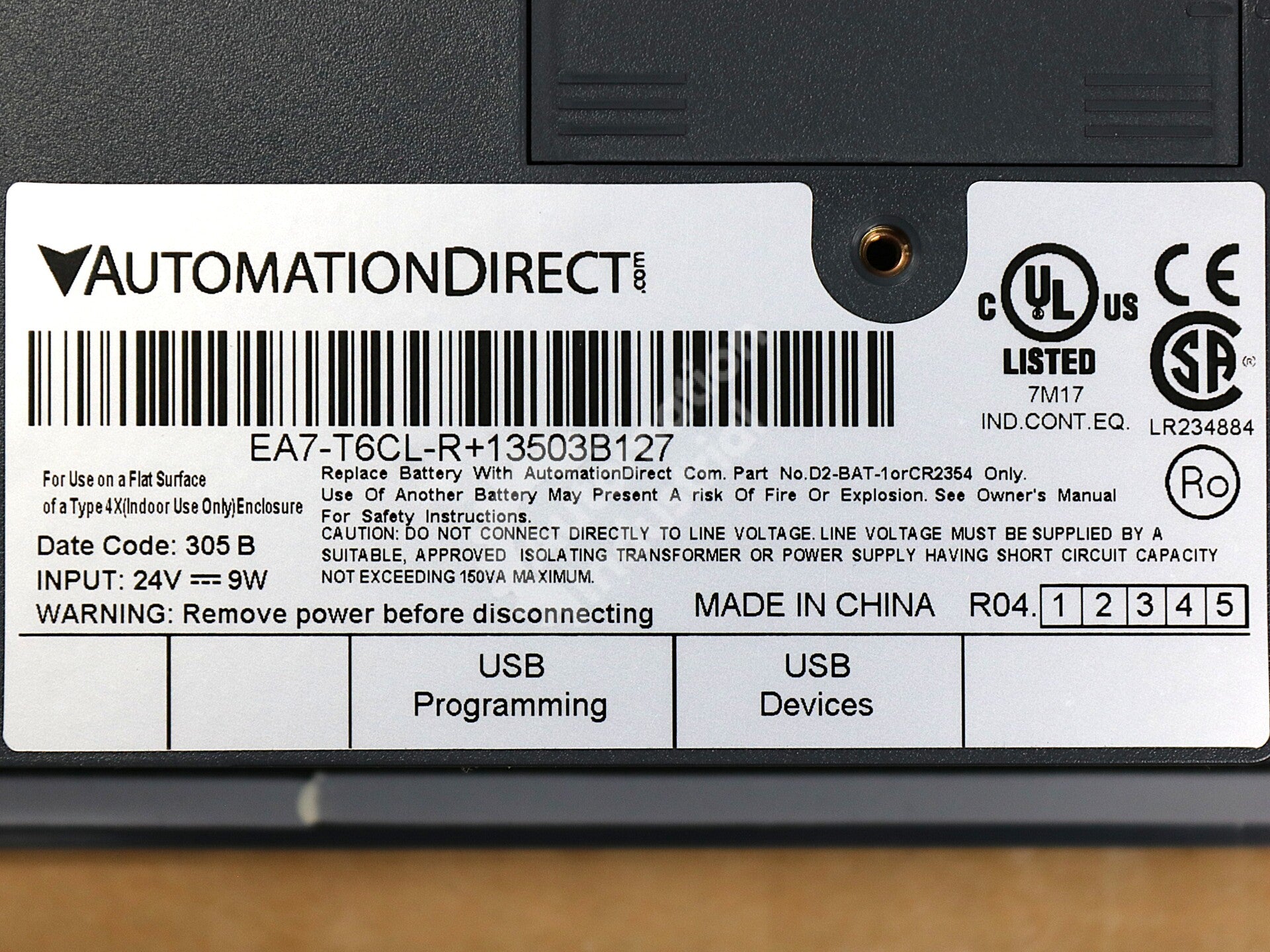 EA7-T6CL-R By Automation Direct 6 Inch Touchscreen HMI NSFP