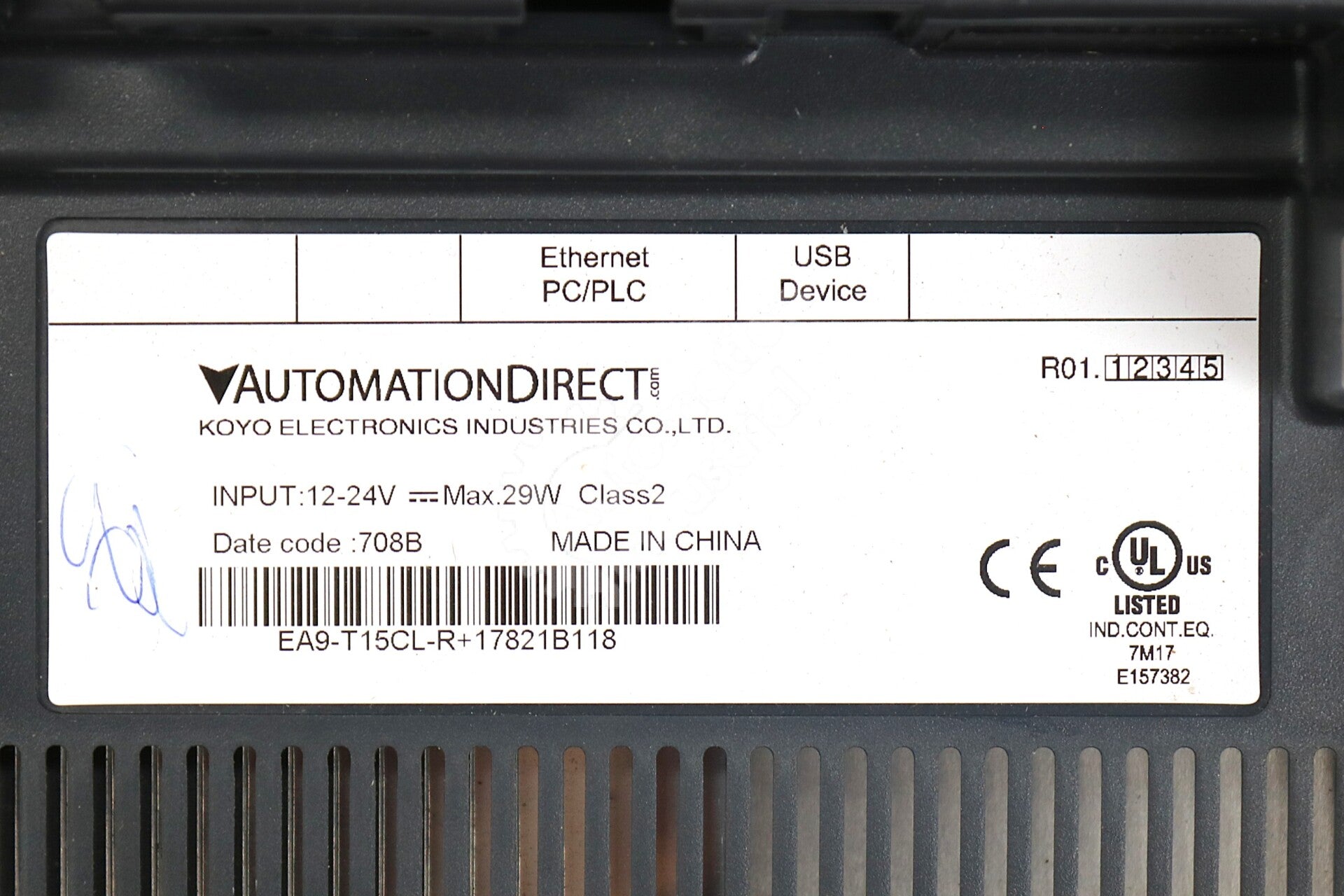 EA9-T15CL-R By Automation Direct 15 Inch HMI Resistive Single-Touch LCD Screen