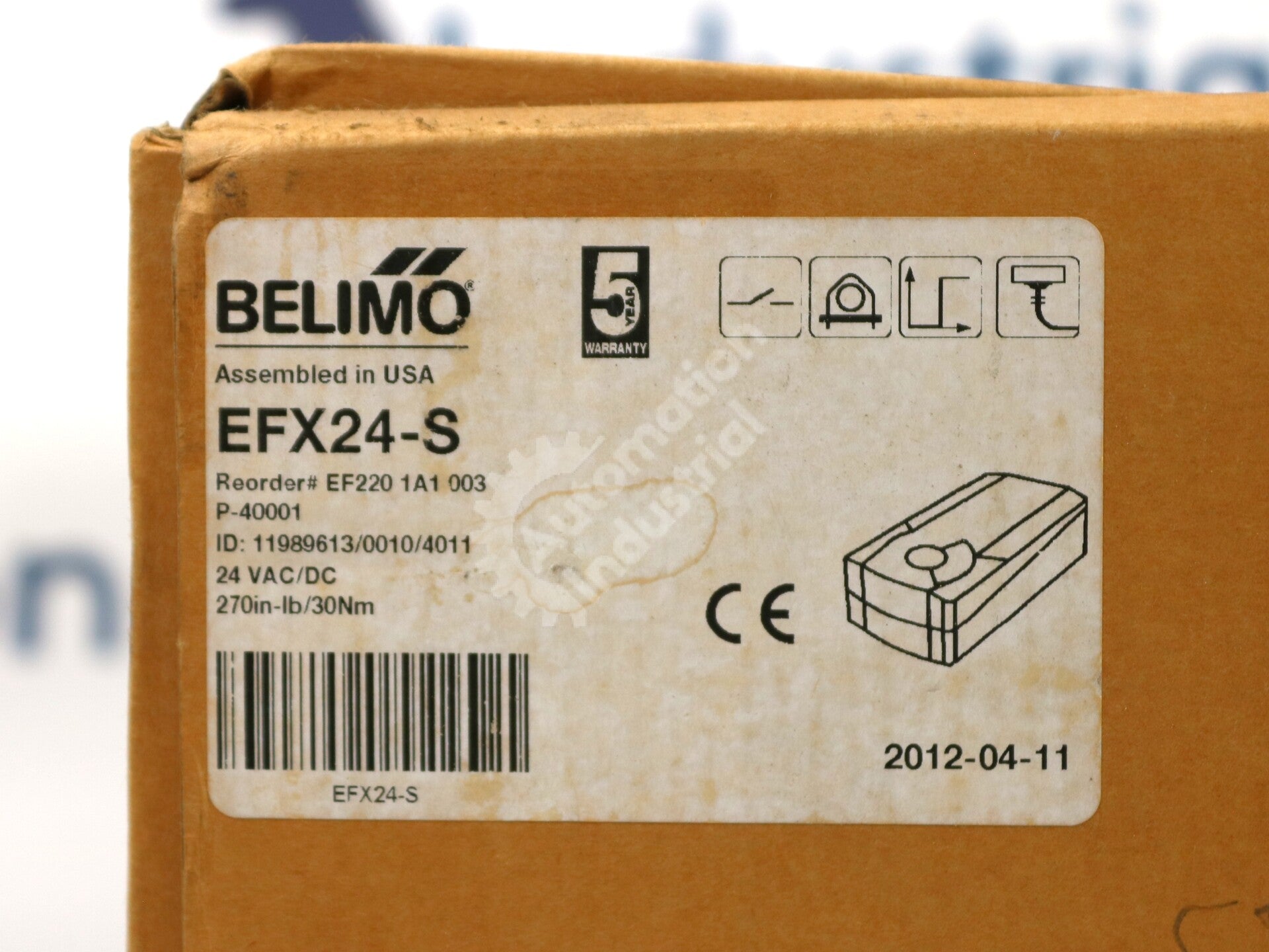 EFX24-S By Belimo 270in-lb 30Nm Spring Return Damper Actuator