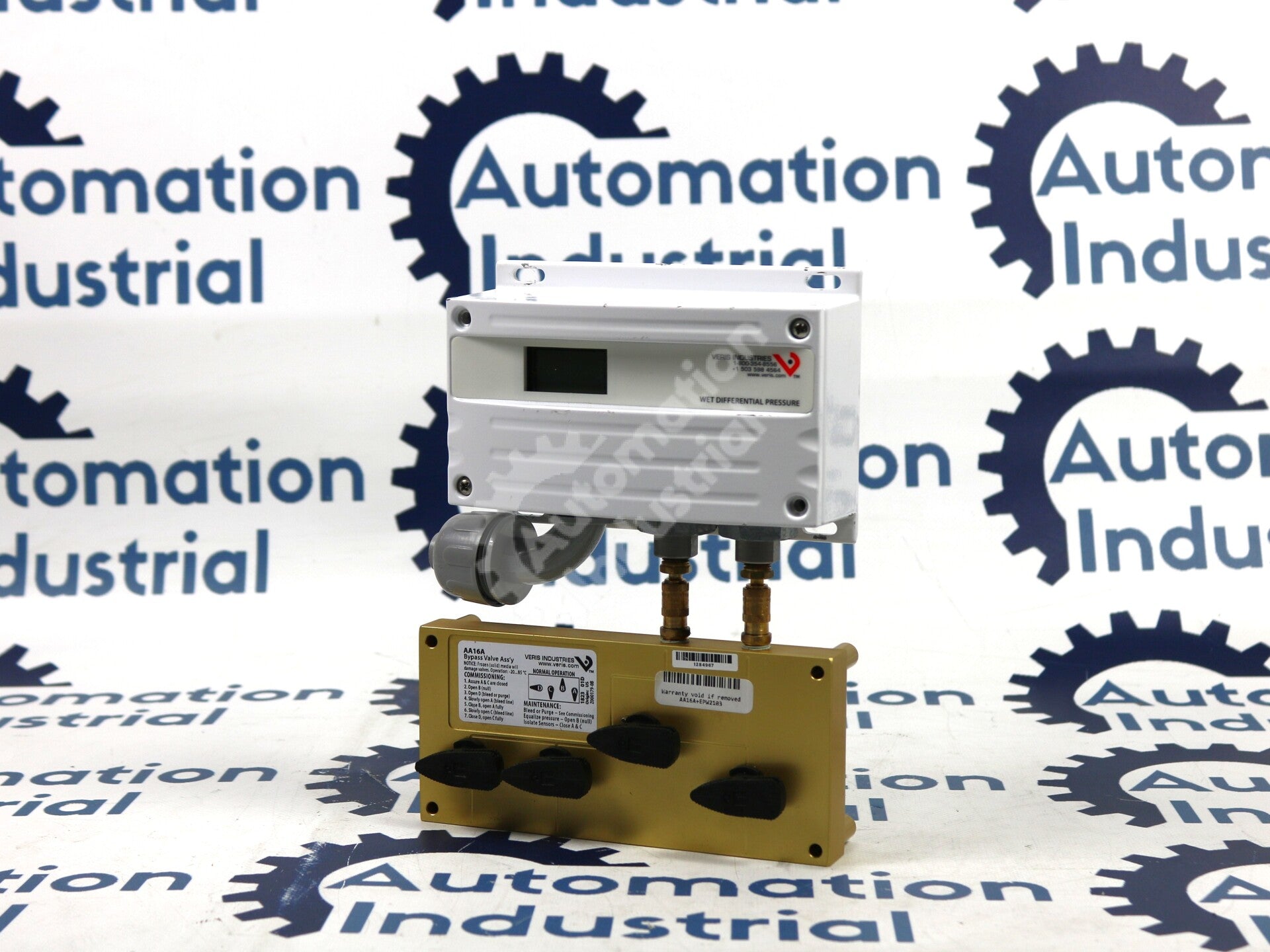 AA16A+EPW2103-LCD By Veris Industries Pressure Sensor w/ Bypass Valve Assembly