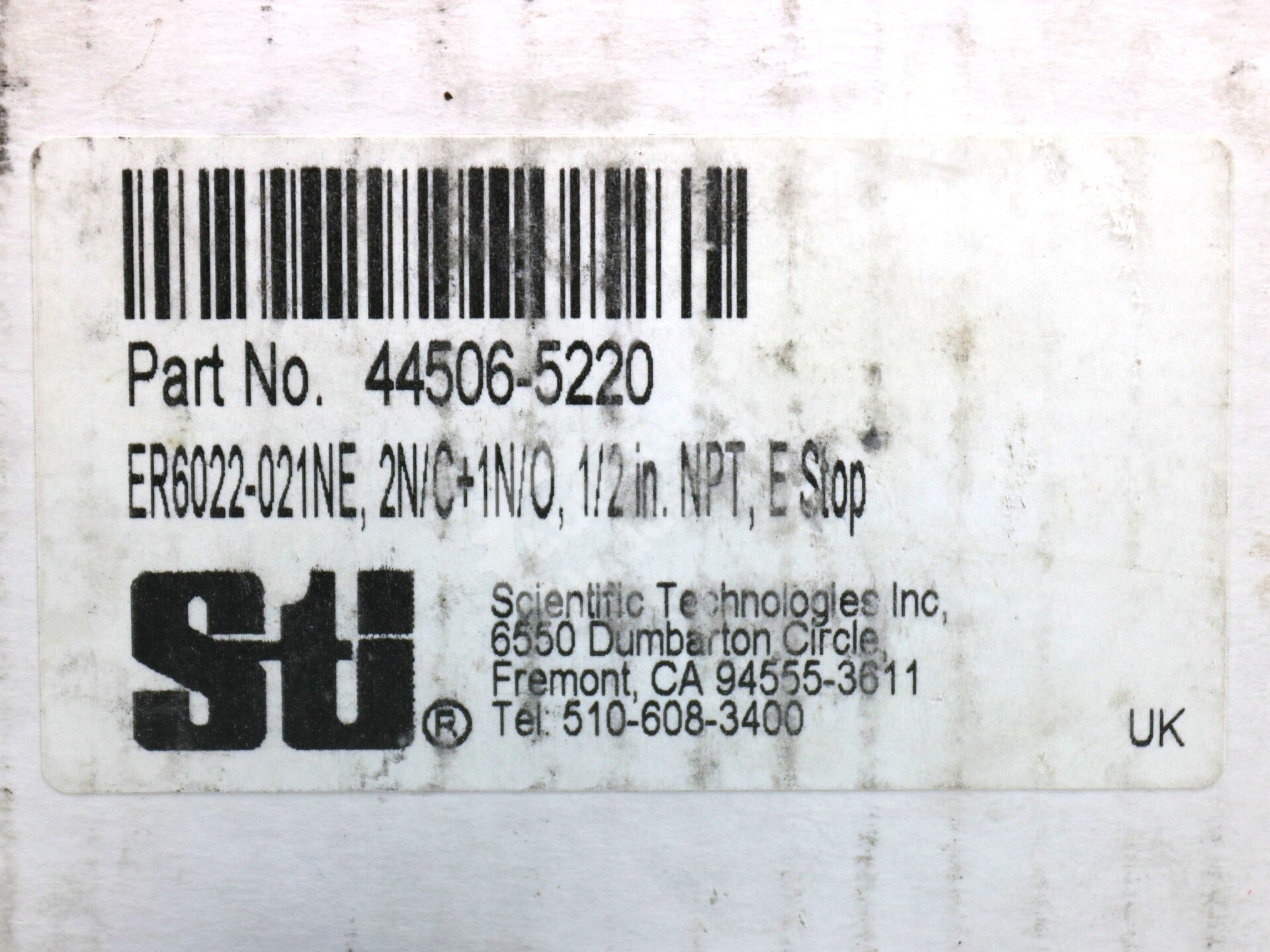 ER6022-021NE Scientific Technologies Inc. 44506-5220 Cable Pull Stop Switch NSFP
