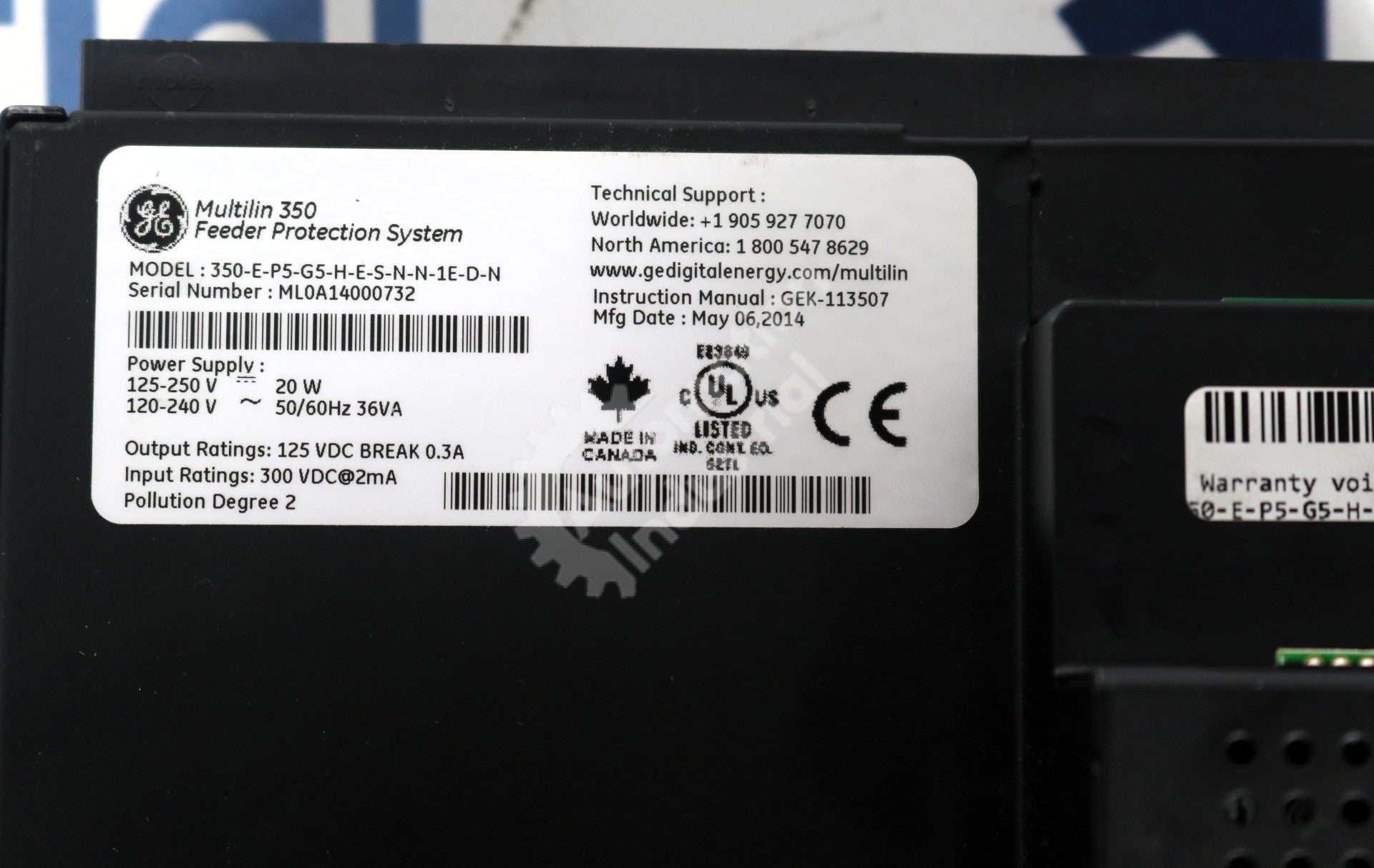 350-E-P5-G5-H-E-S-N-N-1E-D-N by GE Multilin Feeder Protection Relay 350