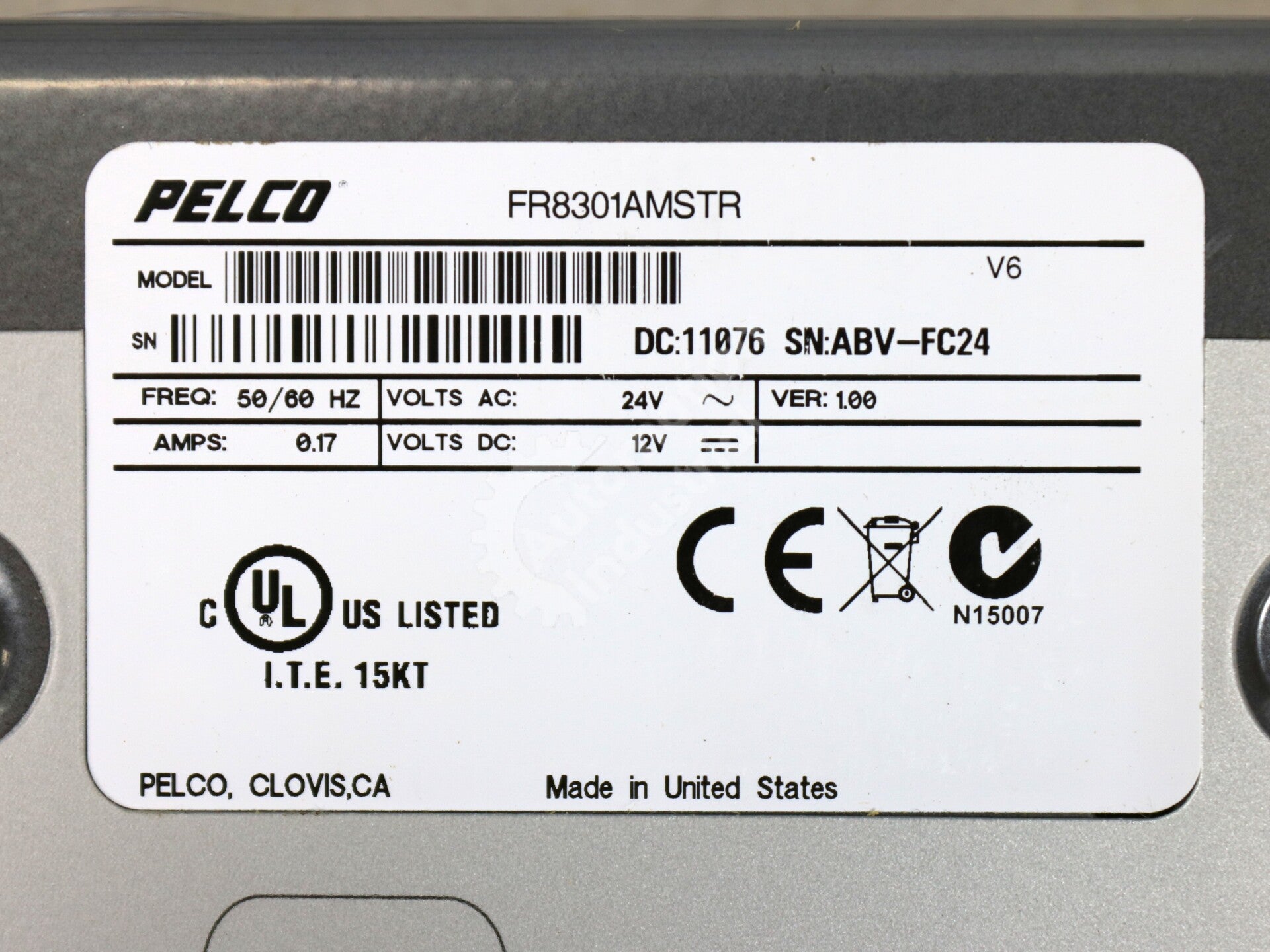 FR8301AMSTR By Pelco Fiber Transmitter and Receiver NSFP