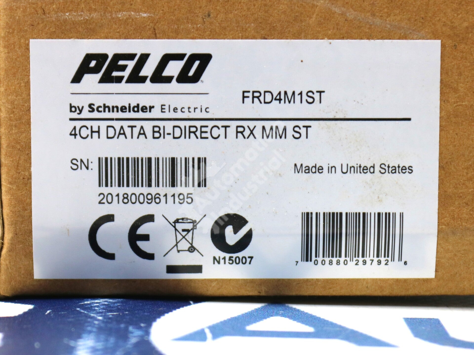 FRD4M1ST By Pelco 4-Channel Bidirectional Data Fiber Receiver NSFP