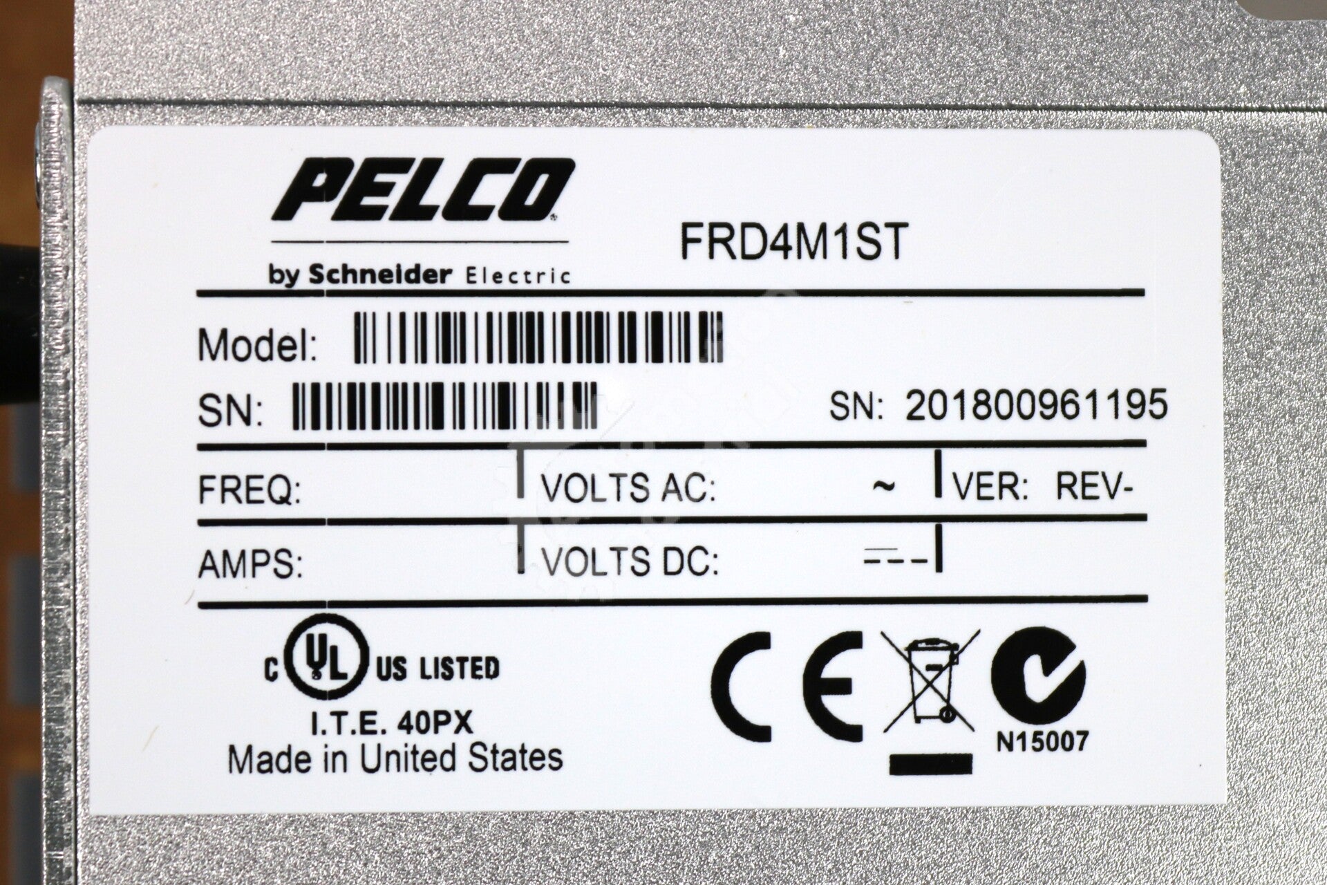 FRD4M1ST By Pelco 4-Channel Bidirectional Data Fiber Receiver NSFP