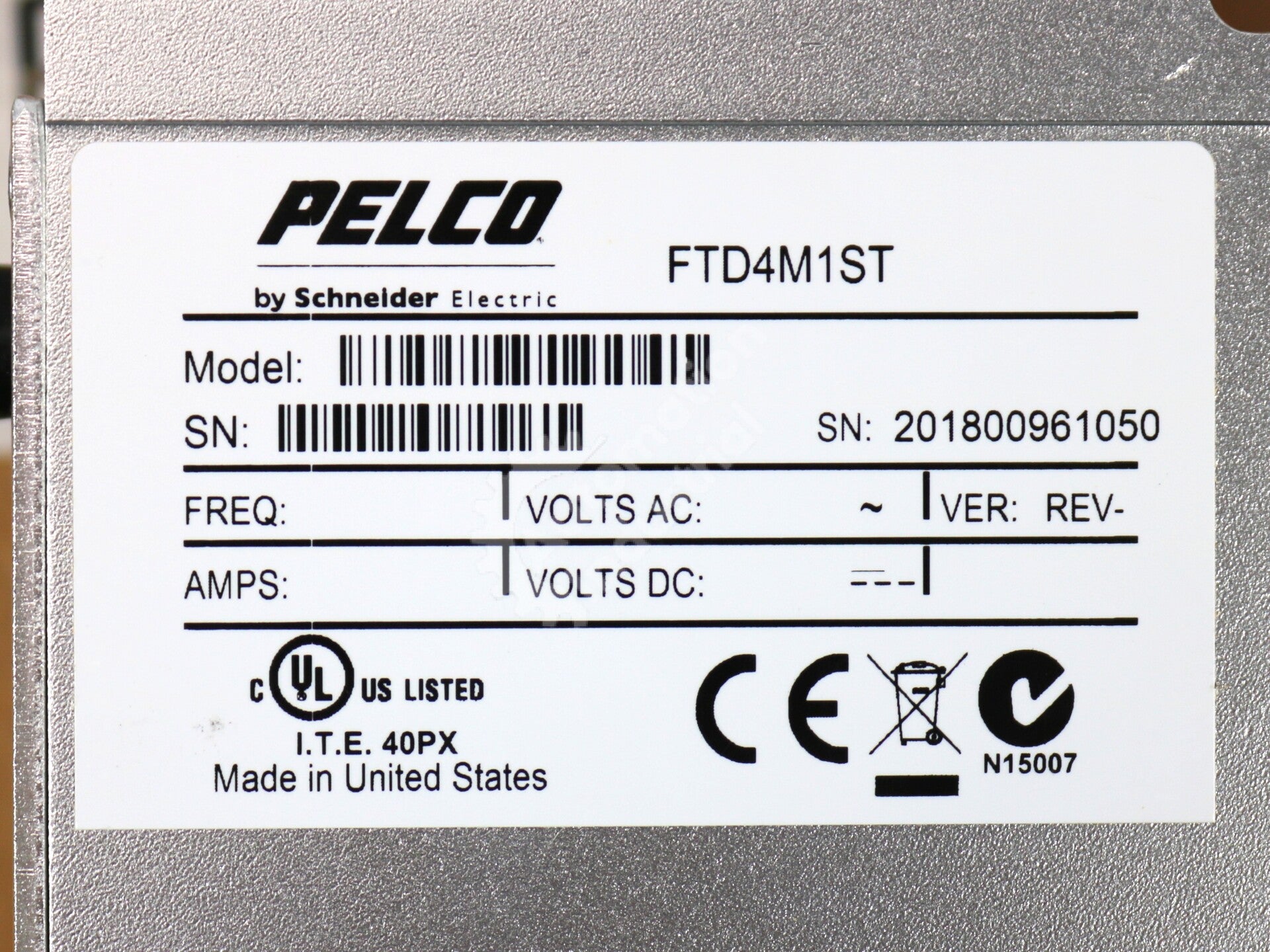 FTD4M1ST By Pelco 4-Channel Bidirectional Data Fiber Transmitter NSFP