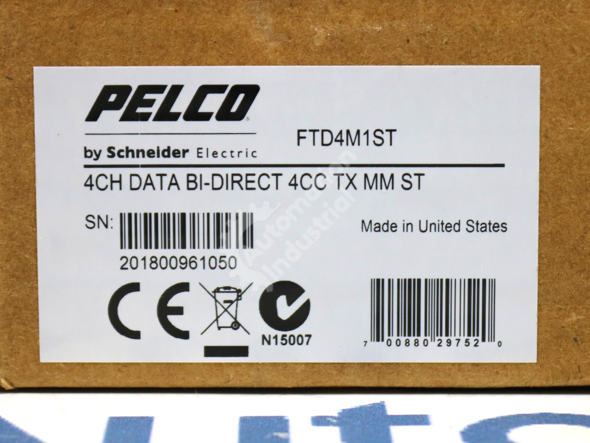 FTD4M1ST By Pelco 4-Channel Bidirectional Data Fiber Transmitter NSFP