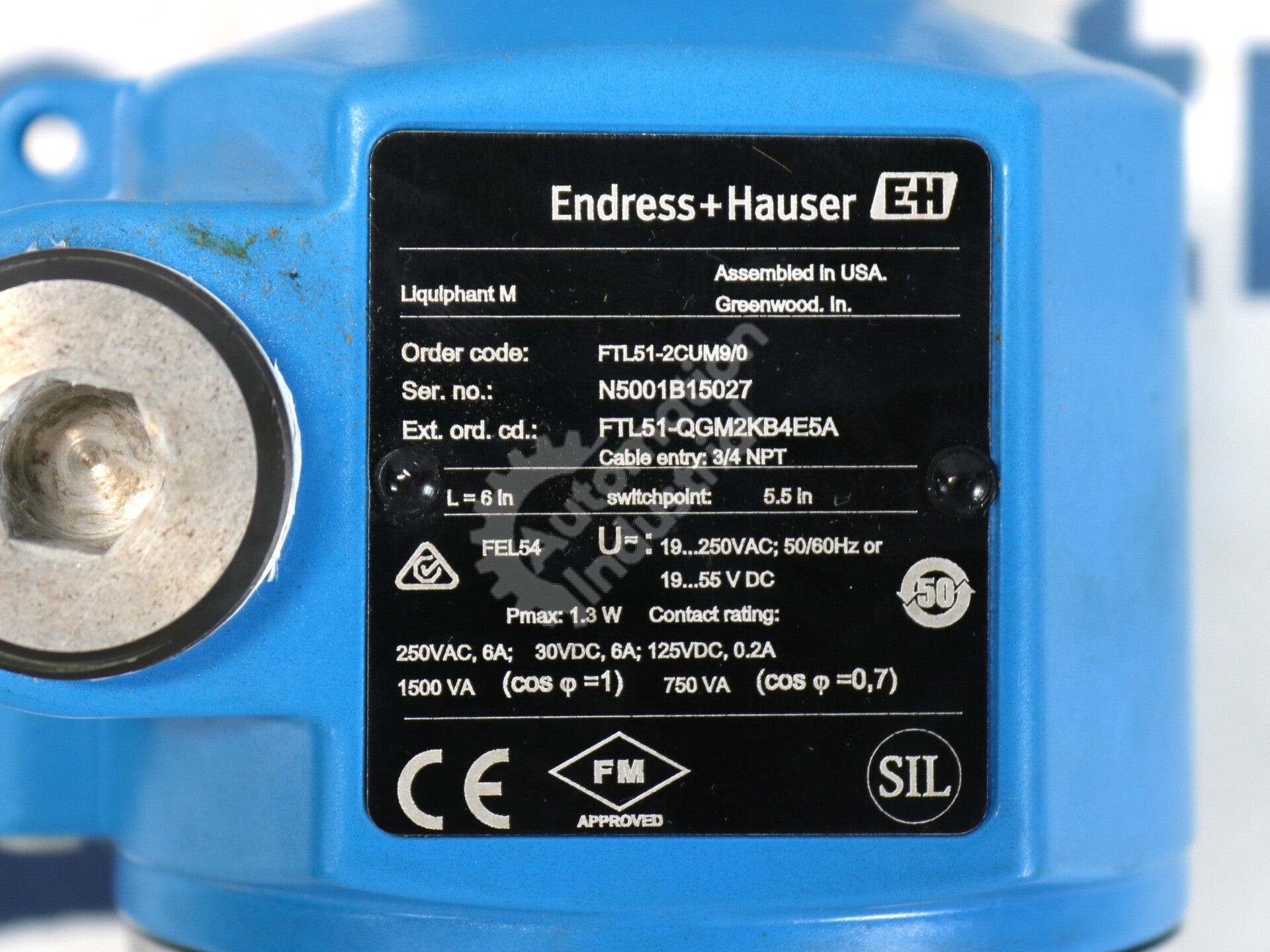 FTL51-2CUM9/0 By Endress+Hauser 9In Vibrating Fork Level Switch