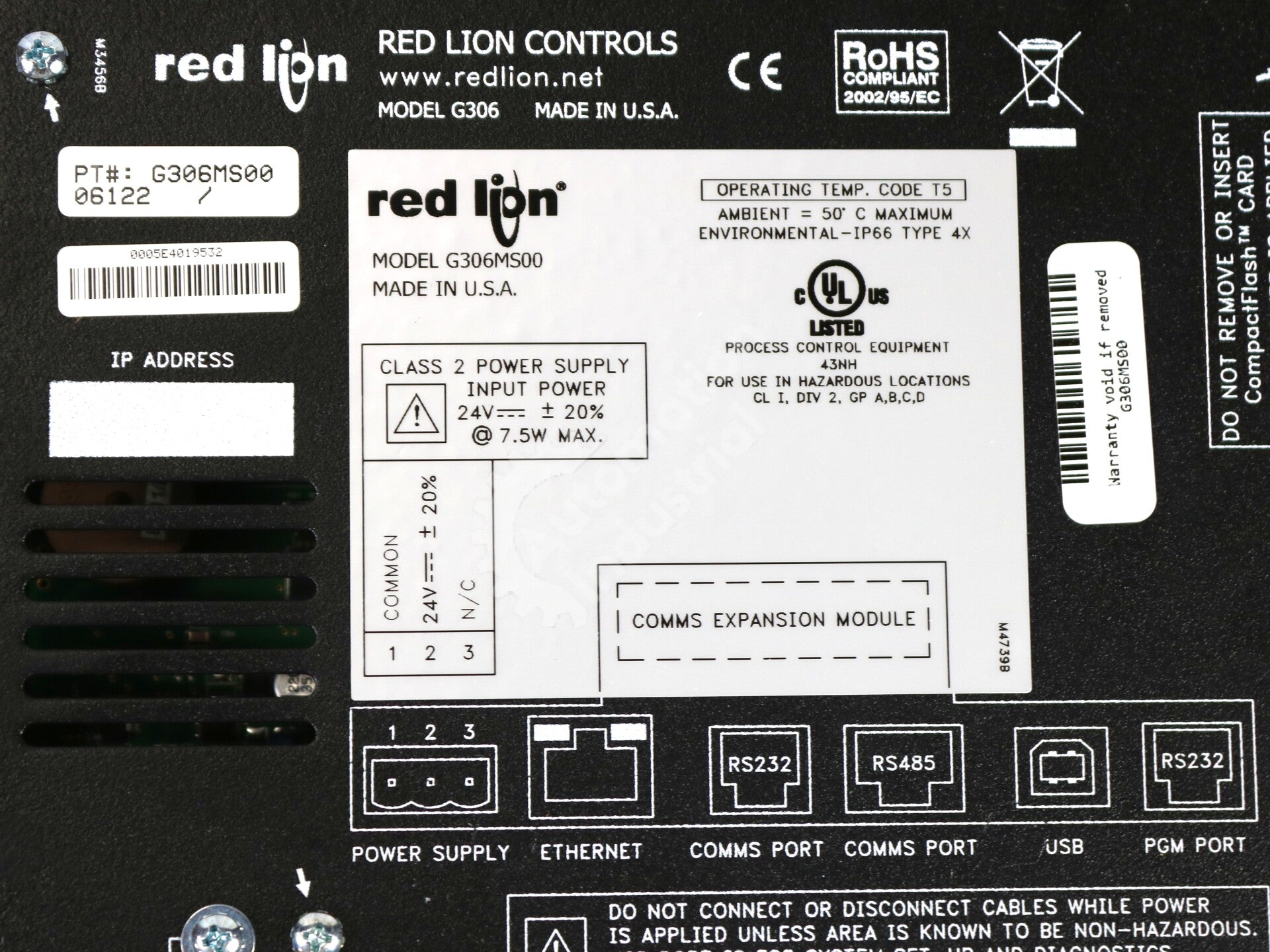 G306MS00 by Red Lion 6In Touchscreen and Pushbutton G3 Series HMI NSFP