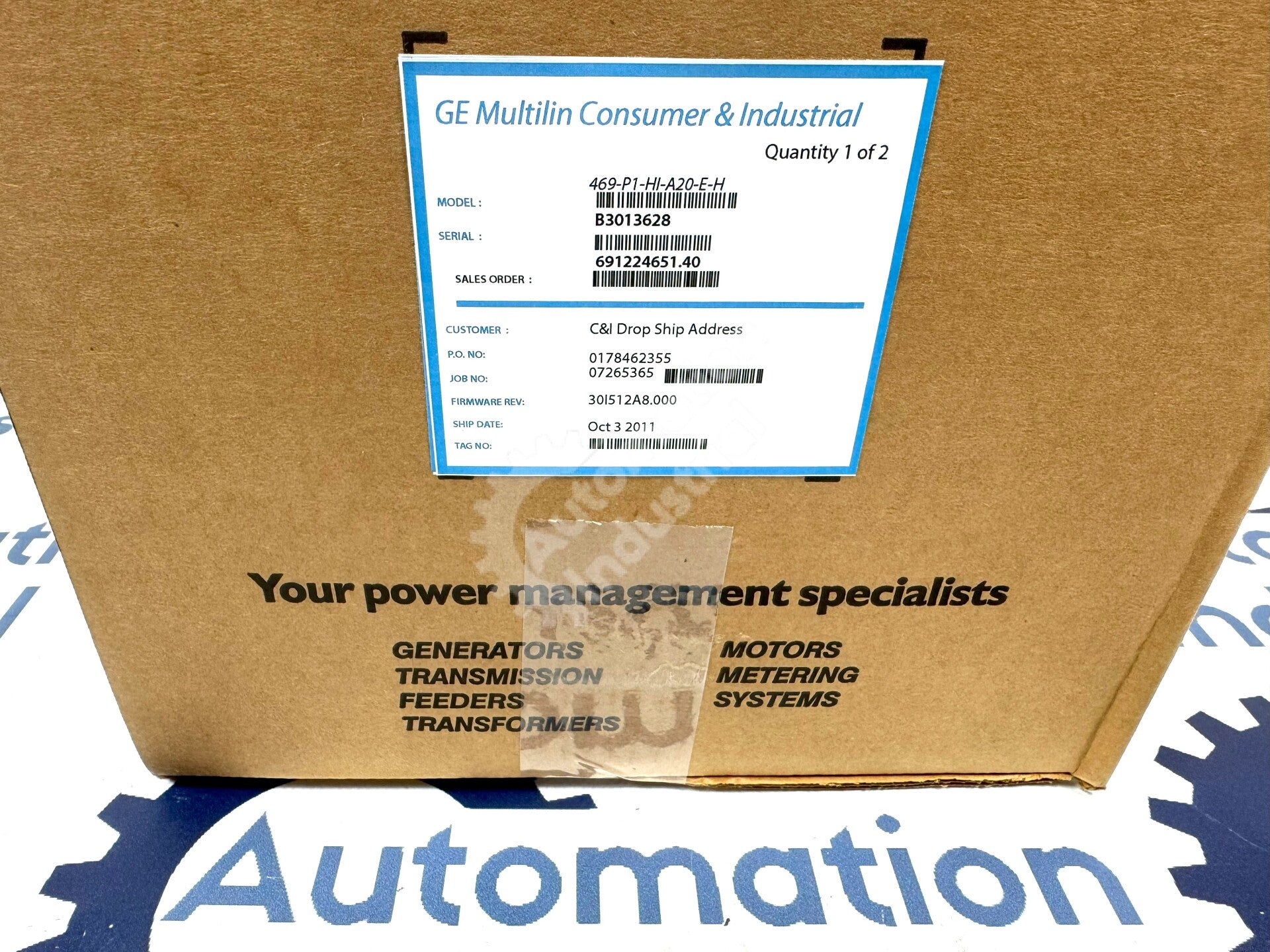 GE Multilin 469-P1-HI-A20-E-H Motor Management Relay