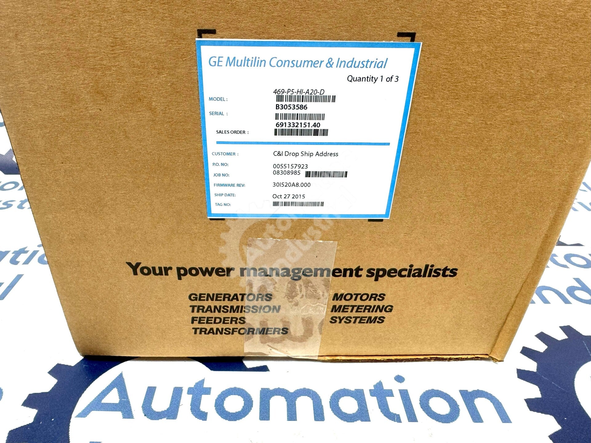 GE Multilin 469-P5-HI-A20-D Motor Management Relay