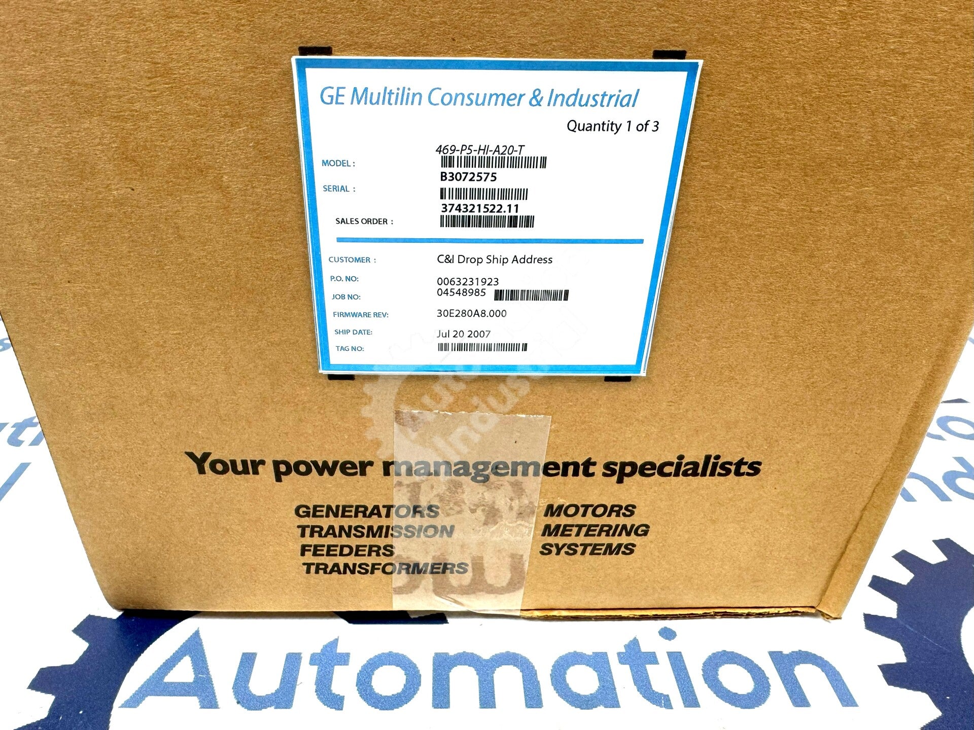 GE Multilin 469-P5-HI-A20-T Motor Management Relay
