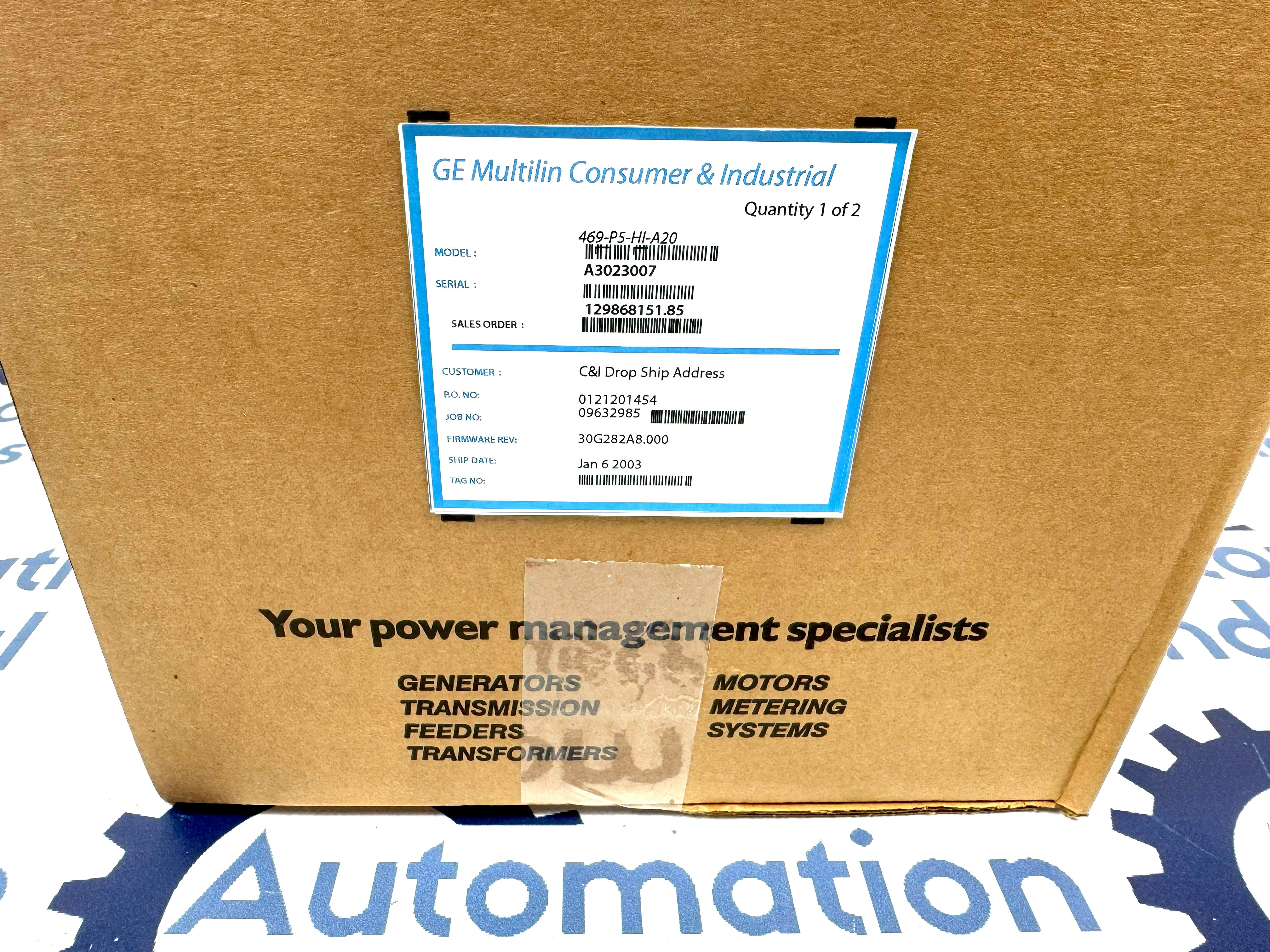 GE Multilin 469-P5-HI-A20 Motor Management Relay