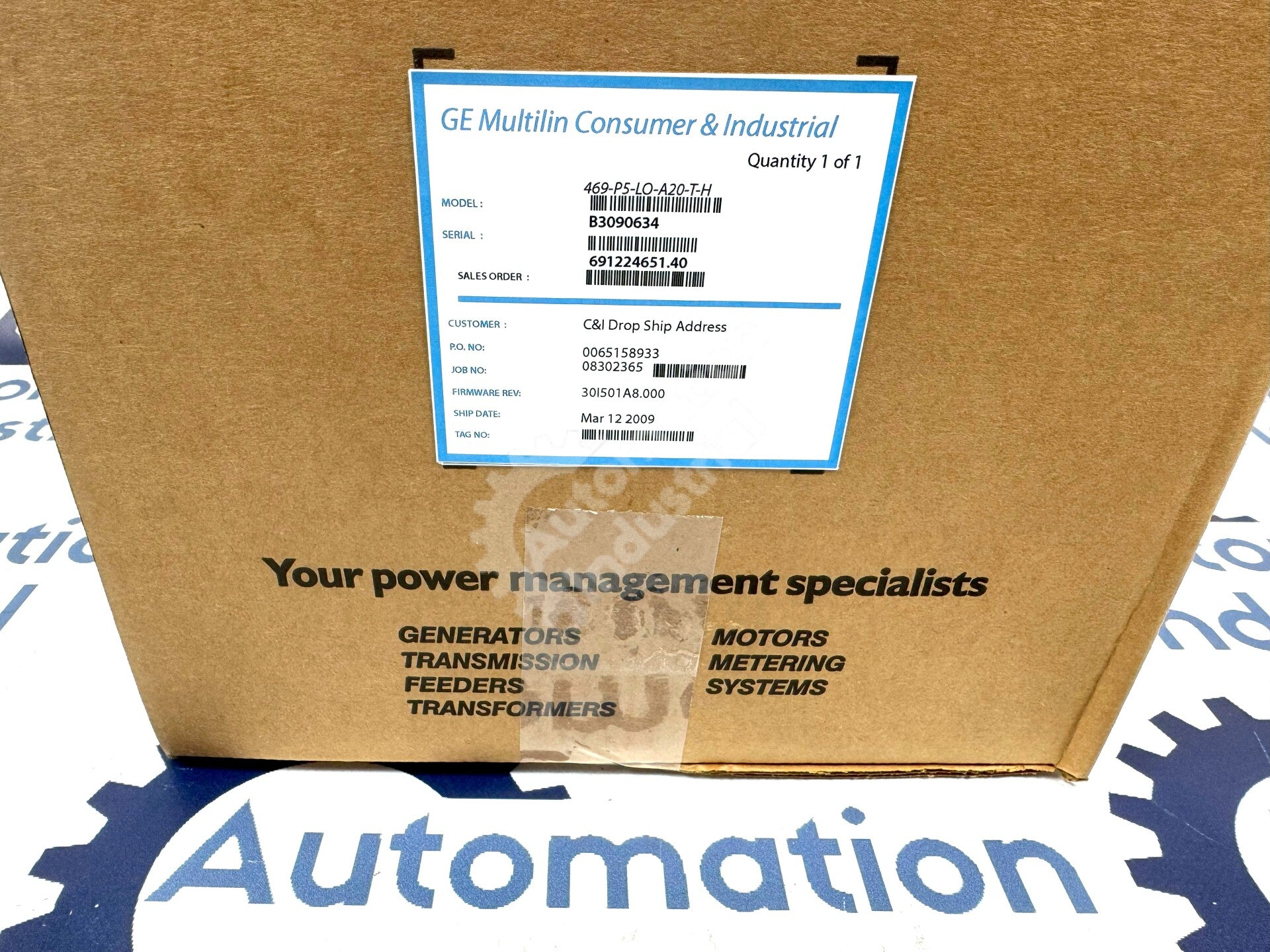 469-P5-LO-A20-T-H By GE Multilin 469 Motor Management Relay Conformal Coating