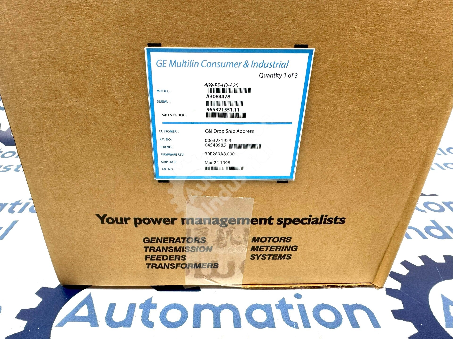 469-P5-LO-A20 by GE Multilin Motor Management Relay 469