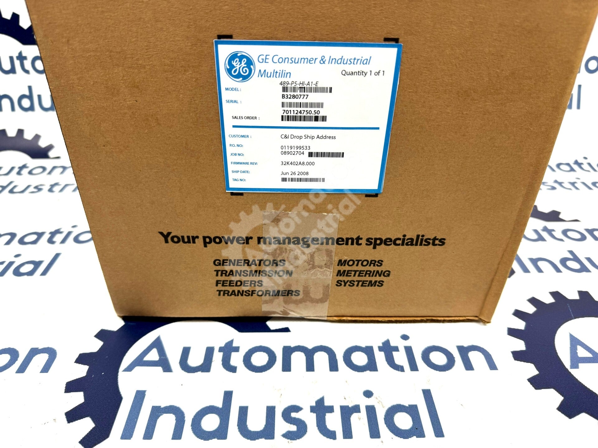 GE Multilin 489-P5-HI-A1-E Generator Management Relay