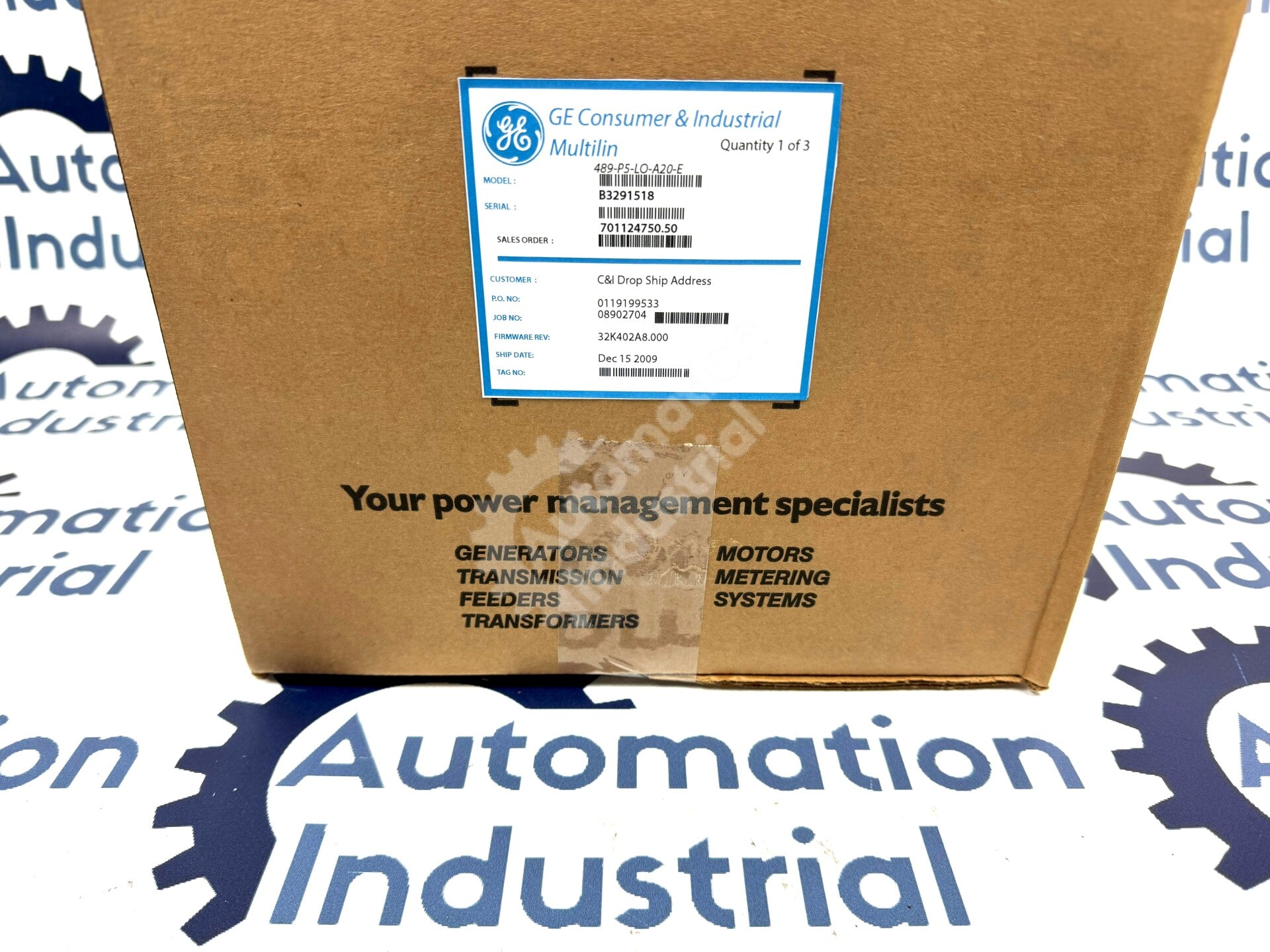 GE Multilin 489-P5-LO-A20-E Generator Management Relay
