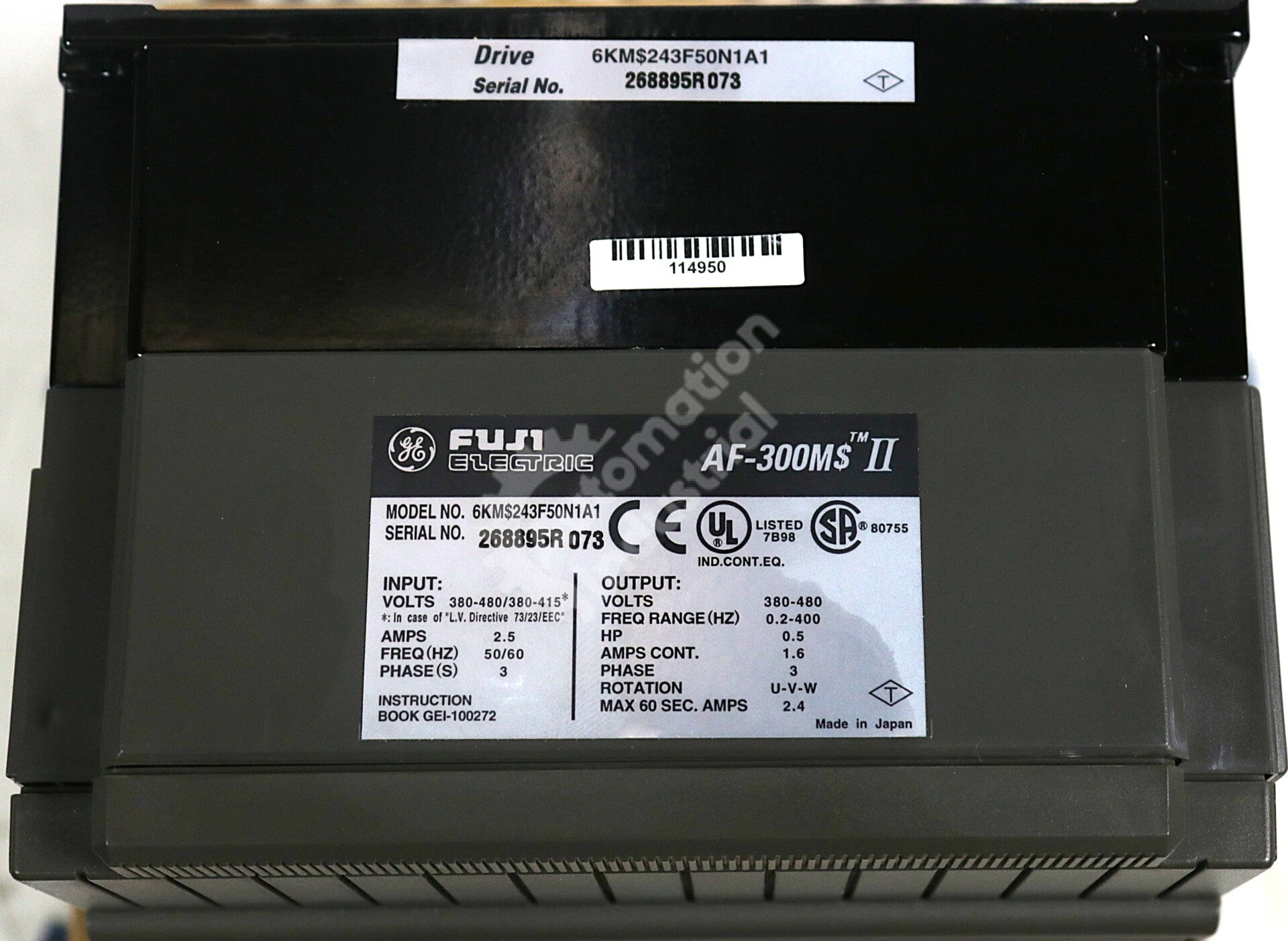 6KM$243F50N1A1 By GE Fuji 3-Phase 0.5HP 460V AF-300M$ II Drive NSFP