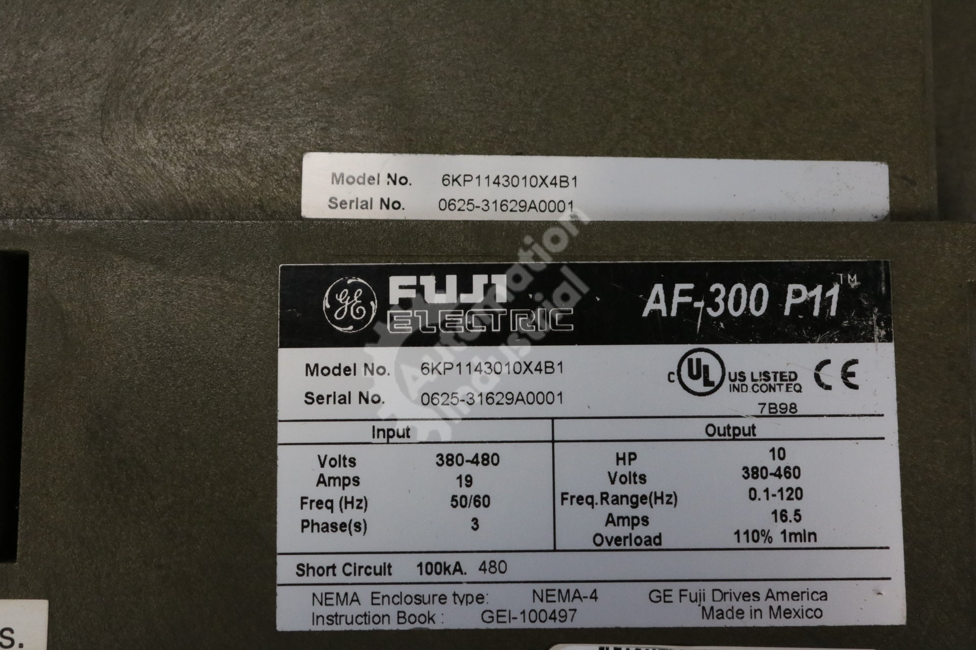 6KP1143010X4B1 By GE Fuji 10HP 460VAC 3PH AF-300 P11 AC Drive