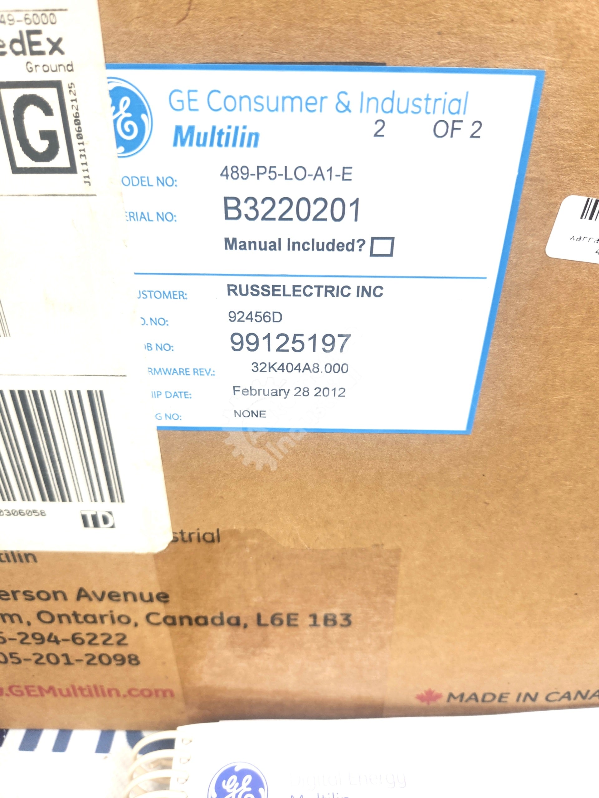 489-P5-LO-A1-E by GE Multilin Generator Management Relay New Surplus Factory