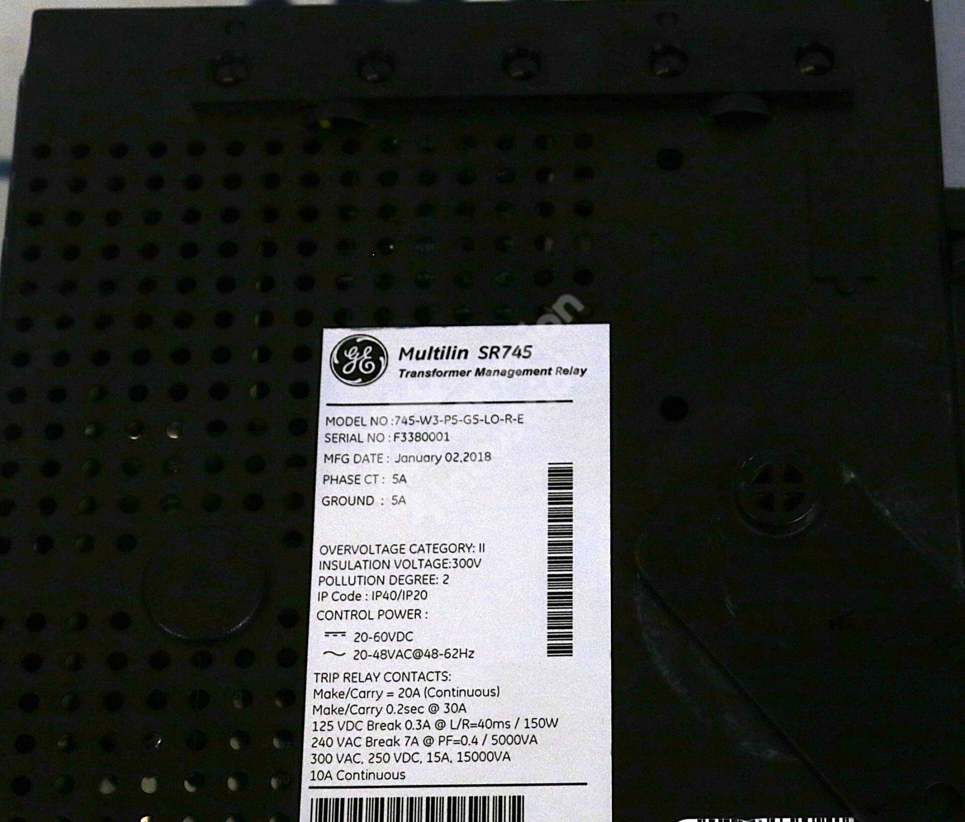 745-W3-P5-G5-LO-R-E By GE Multilin 20-60VDC 745 Transformer Protection System