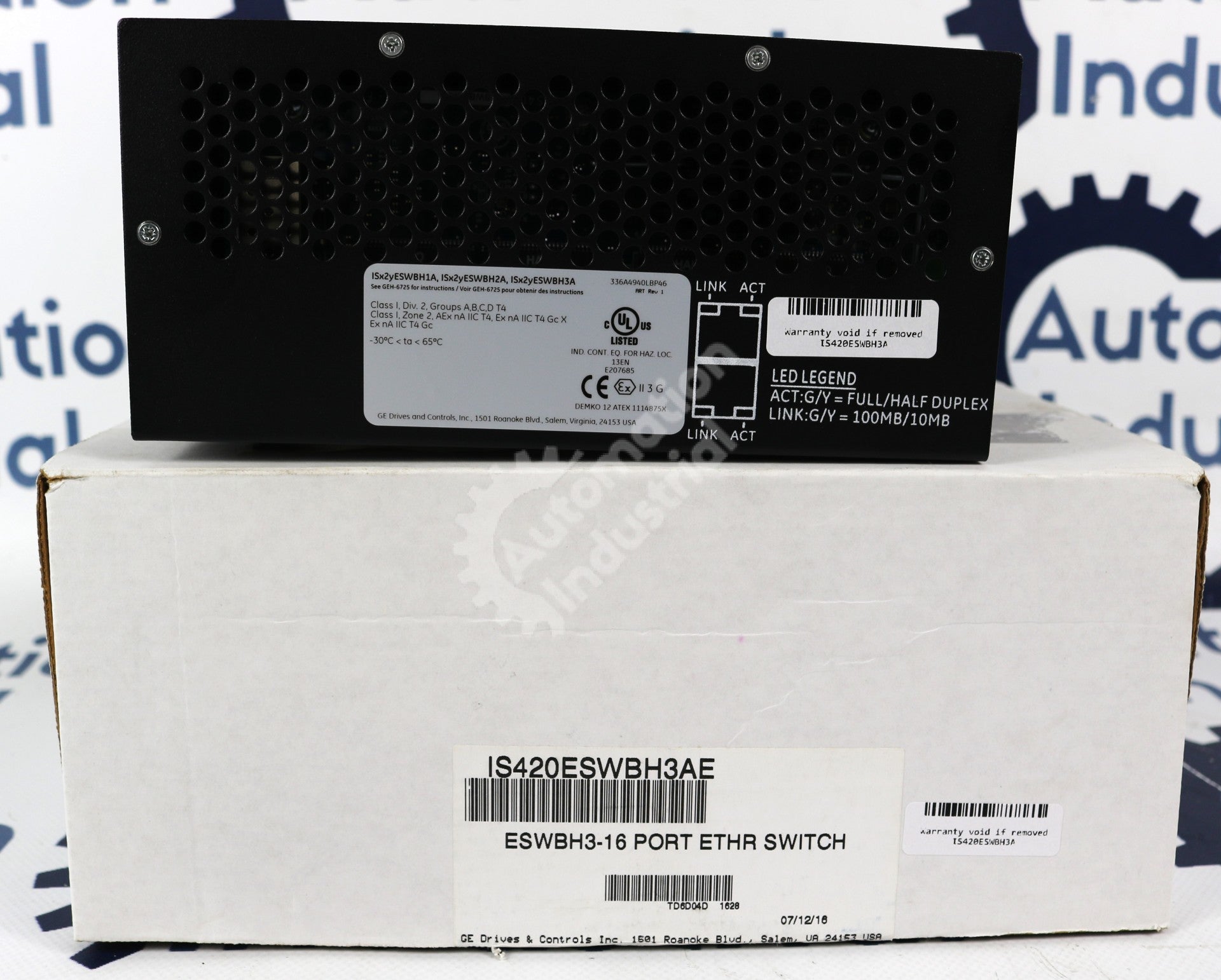 IS420ESWBH3A by GE IS420ESWBH3AE IONet Switch New Surplus Factory Package