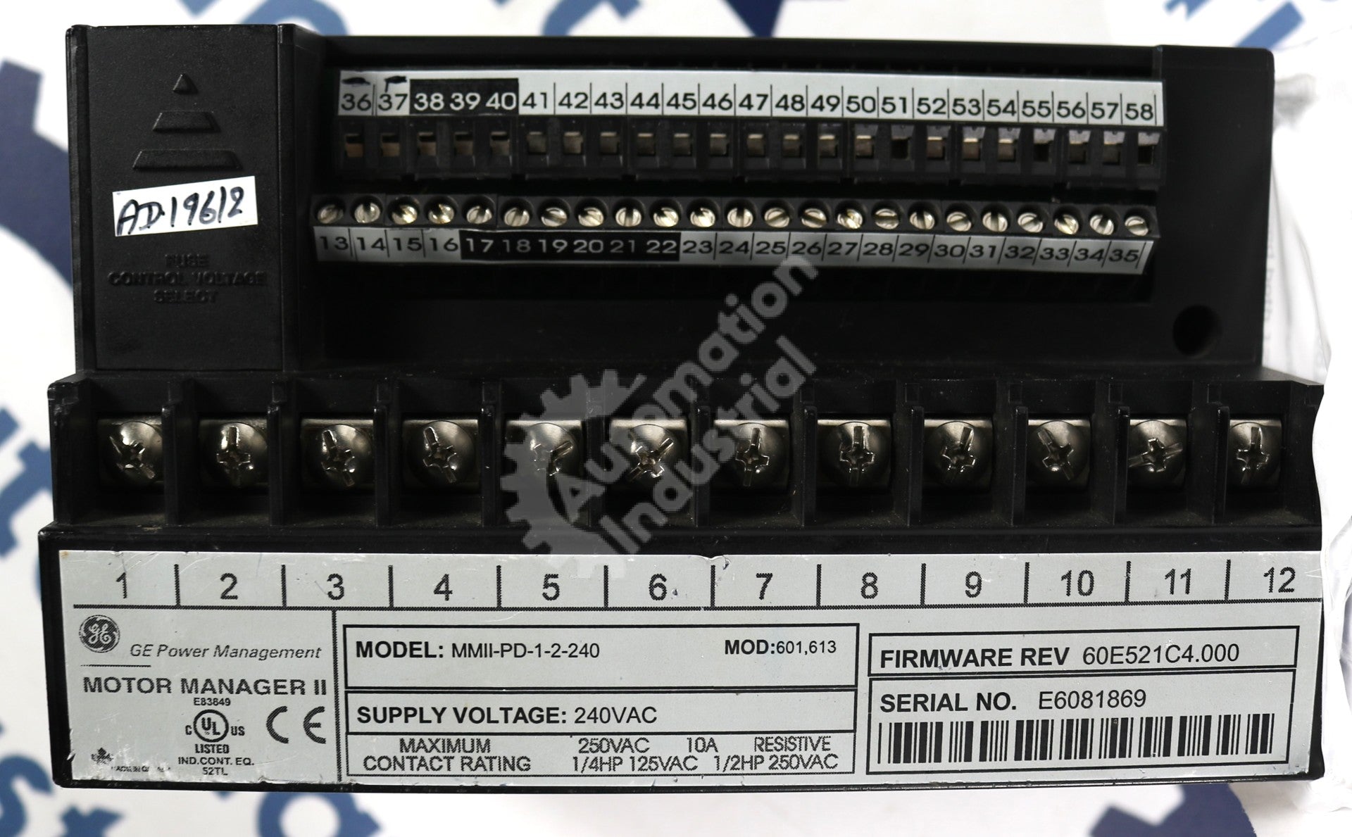 MMII-PD-1-2-240 by GE Multilin 240 VAC Motor Manager MM2