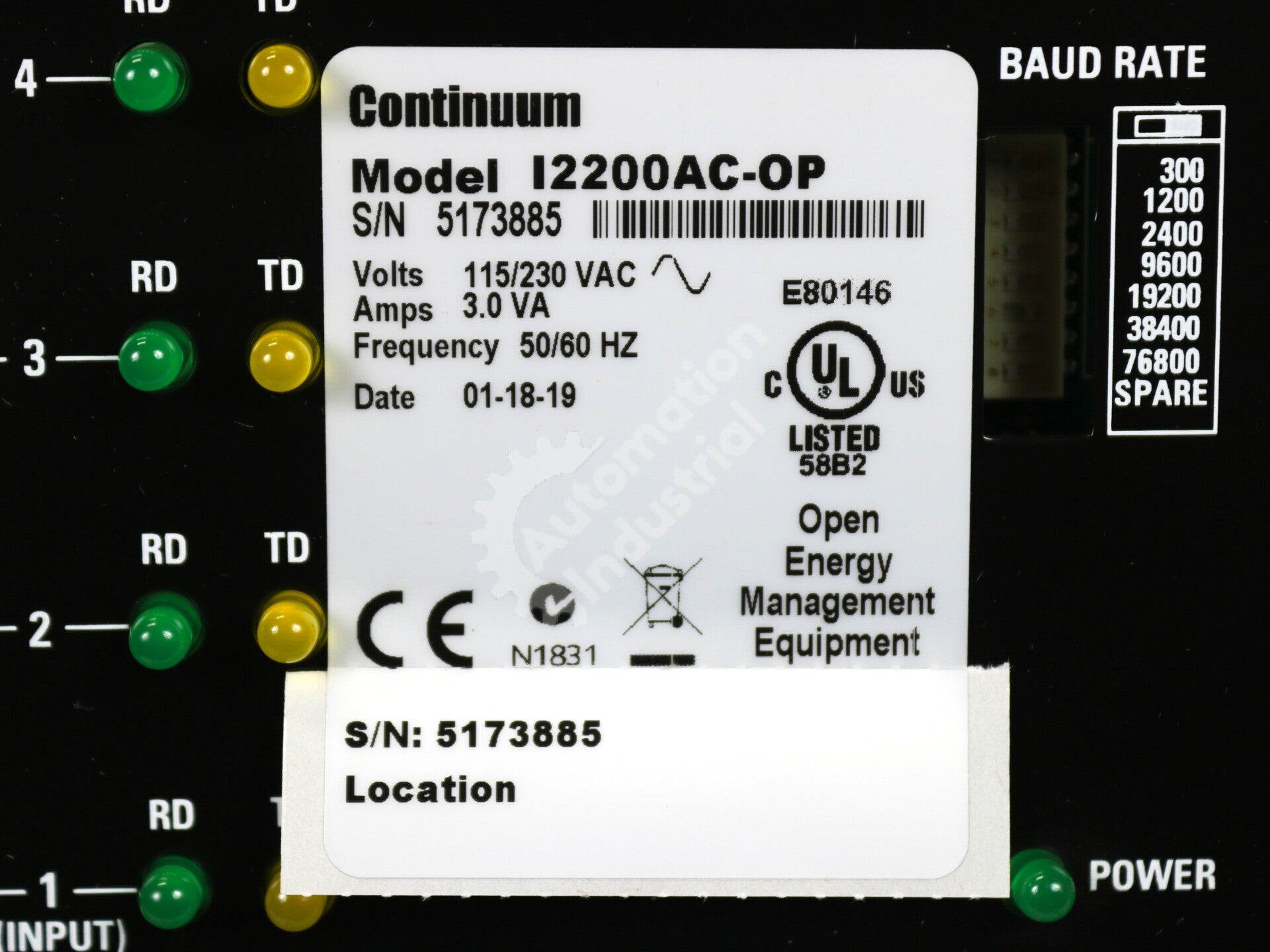 I2200AC-OP By Schneider Electric 05-1001-115 Electronic Infinet Repeater NSFP