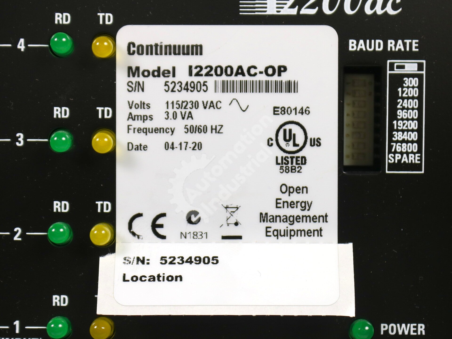 I2200AC By Schneider Electric 05-1001-115 5-Port Electronic Infinet Repeater