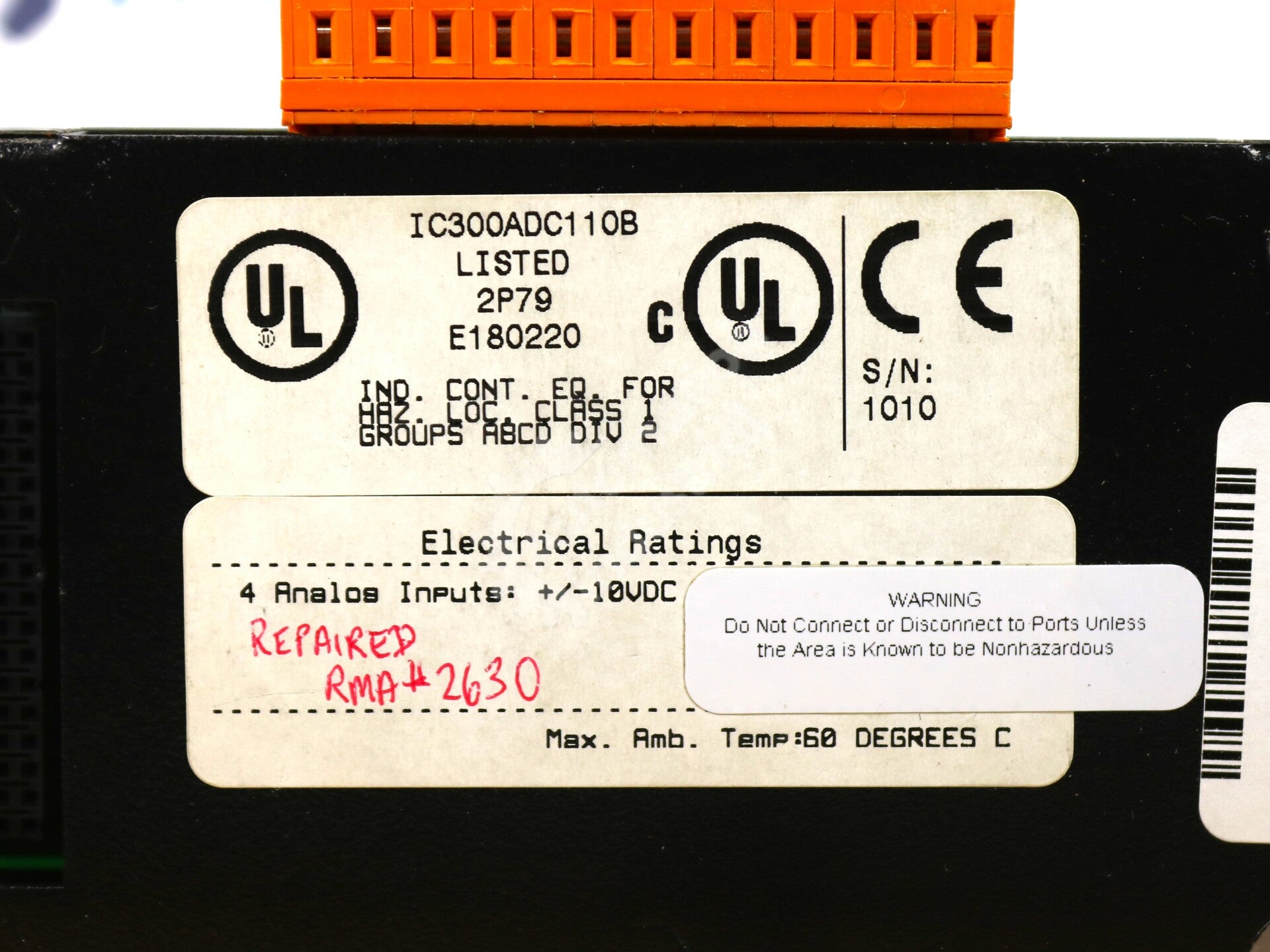 IC300ADC110 By General Electric IC300ADC110B SmartStack Analog Input Module