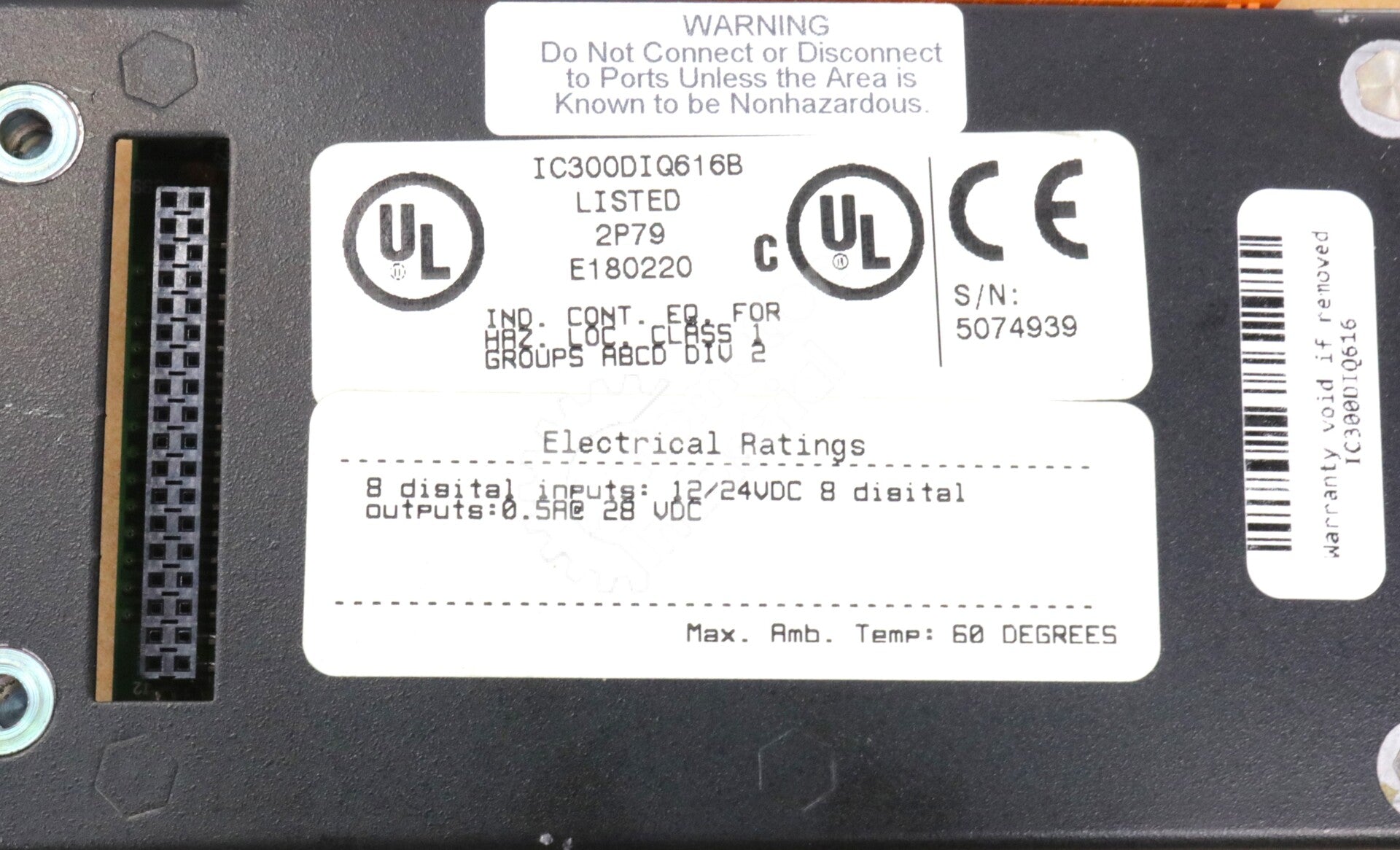 IC300DIQ616 By General Electric IC300DIQ616B 8/8 Point Digital I/O Module