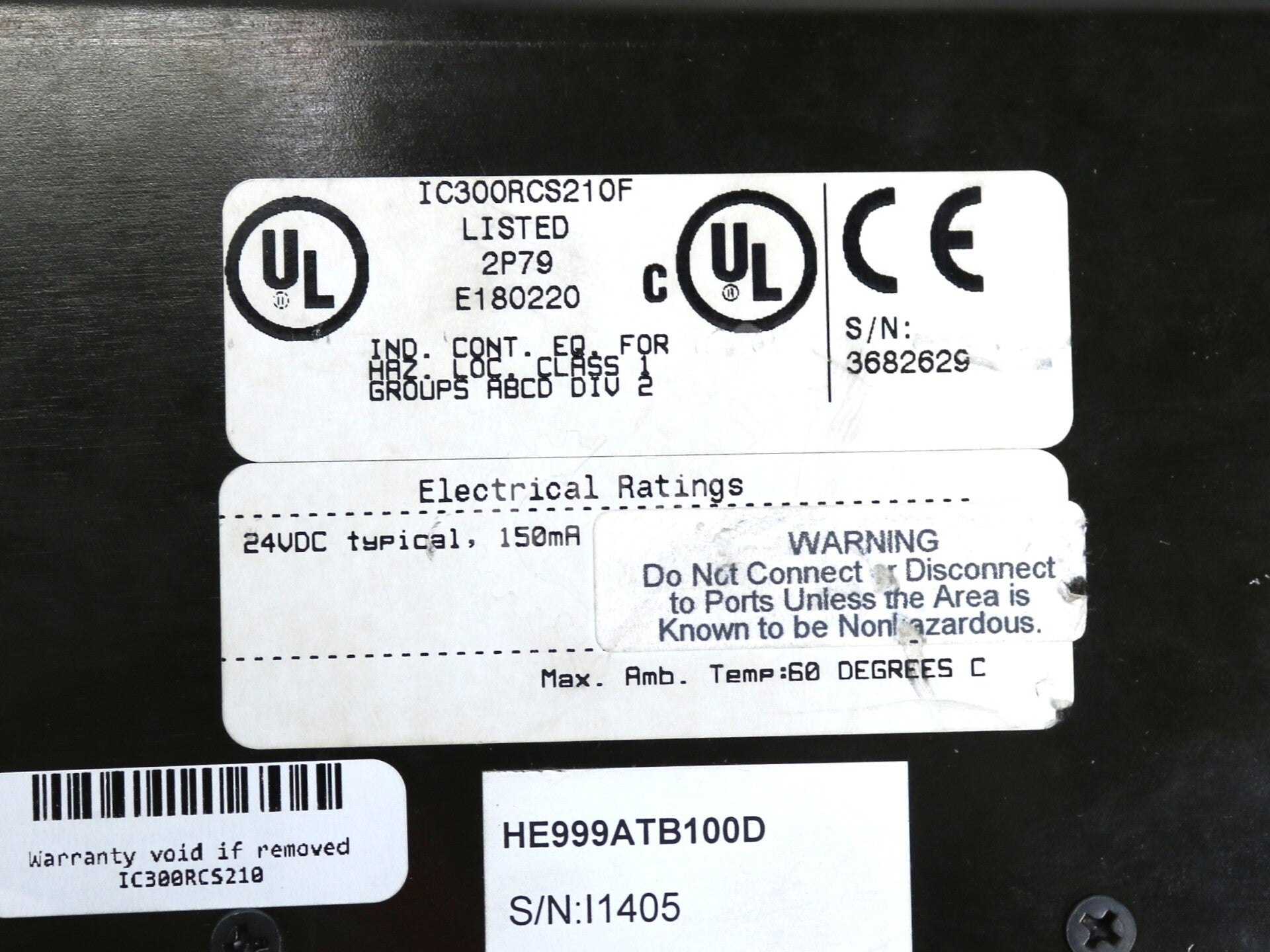 IC300RCS210 By General Electric IC300RCS210F 24VDC 150mA Remote Control Station