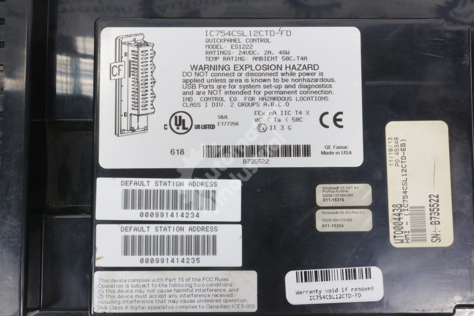 IC754CSL12CTD-FD By General Electric ES1222 12In 24VDC Color QuickPanel View HMI