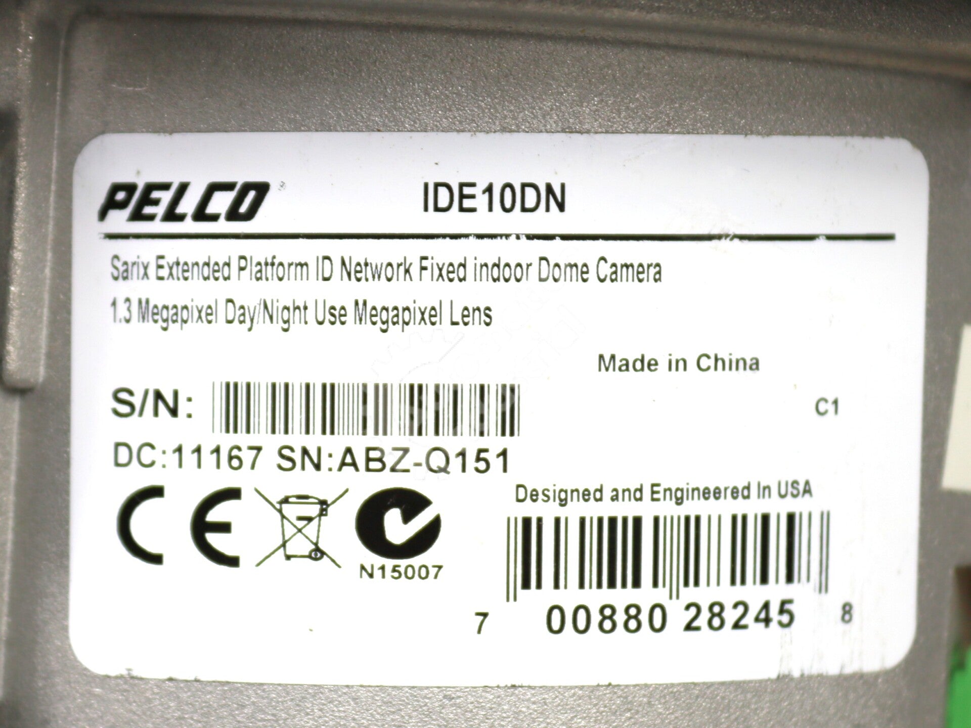 IDE10DN By Pelco 1.3MP 30IPS Mountable Indoor Security Camera