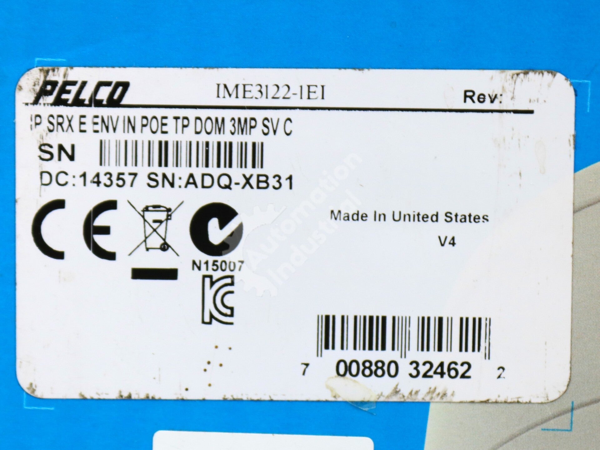 IME3122-1EI By Pelco 2MP Sarix IMS Ceiling Mounted Outdoor Camera NSFP