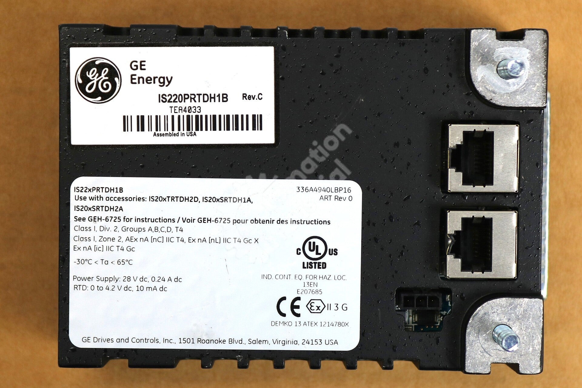 IS220PRTDH1B By General Electric RTD Input and Output Module