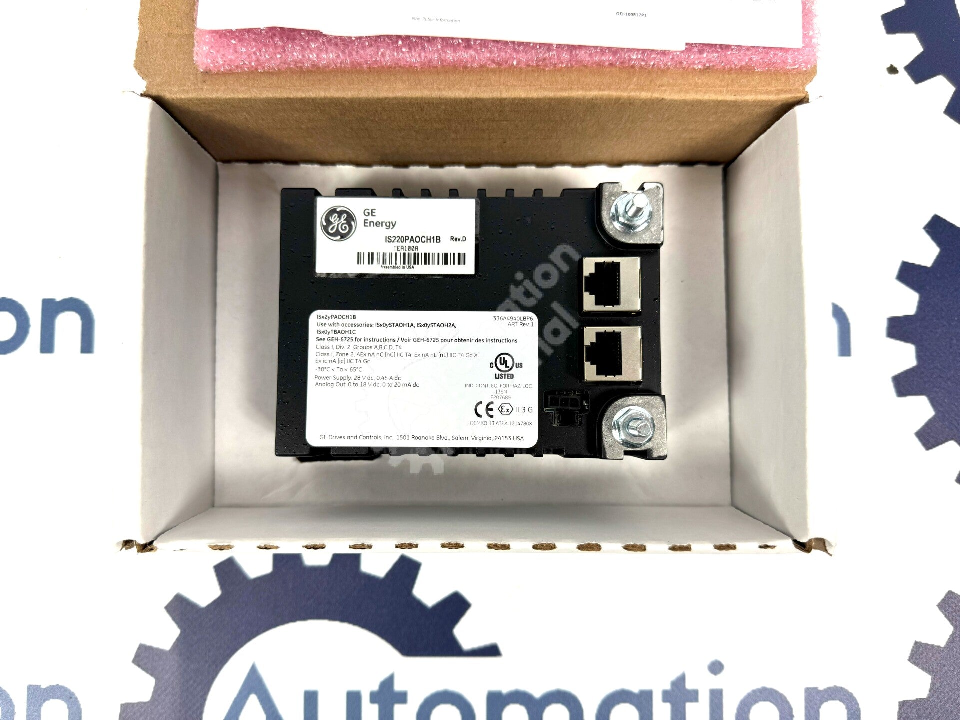 IS220PAOCH1B By GE IS220PAOCH1BD Analog Output I/O Pack Mark VI IS220 NSFP