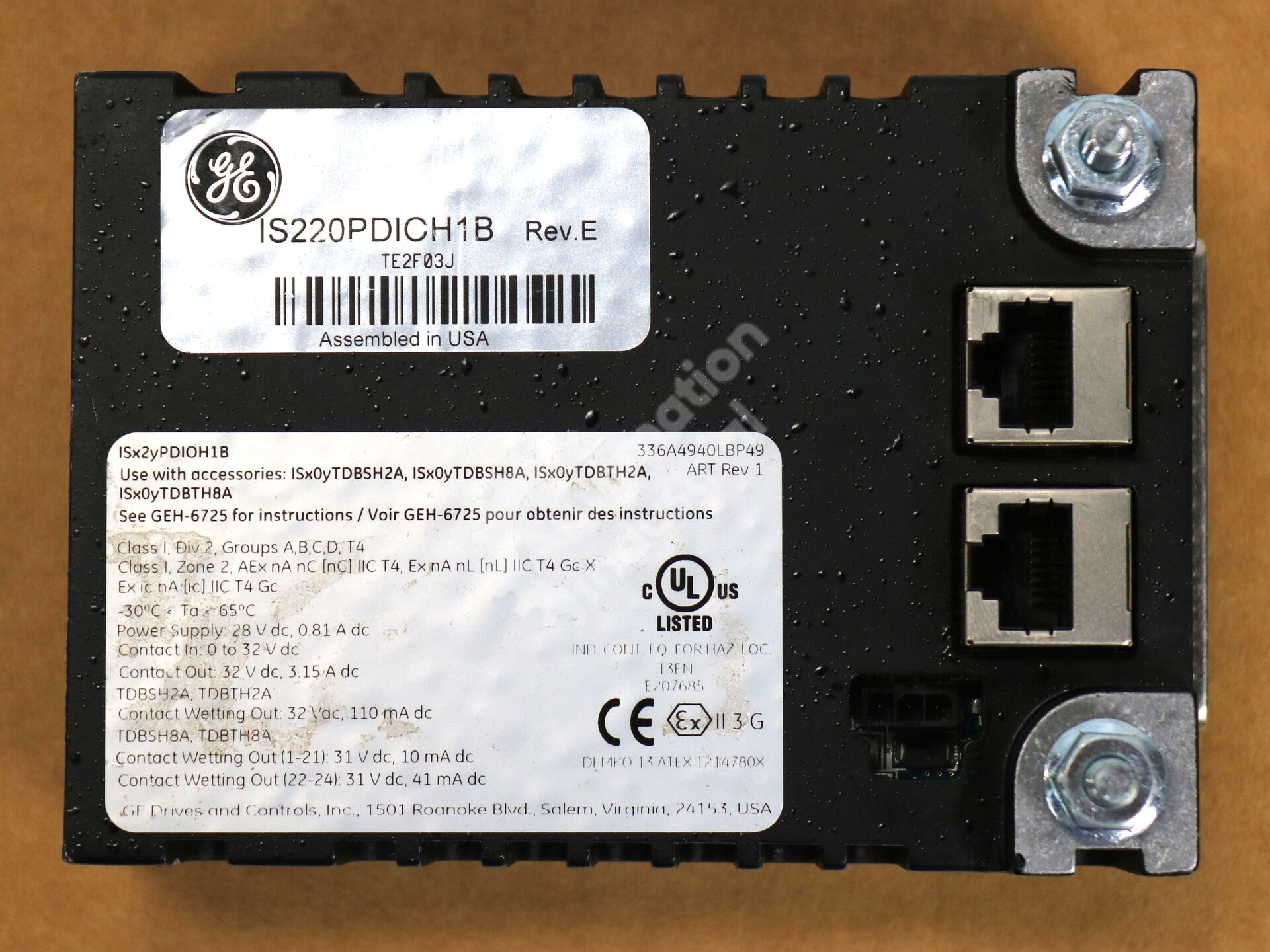 IS220PDICH1B By General Electric Discrete Input and Output Module