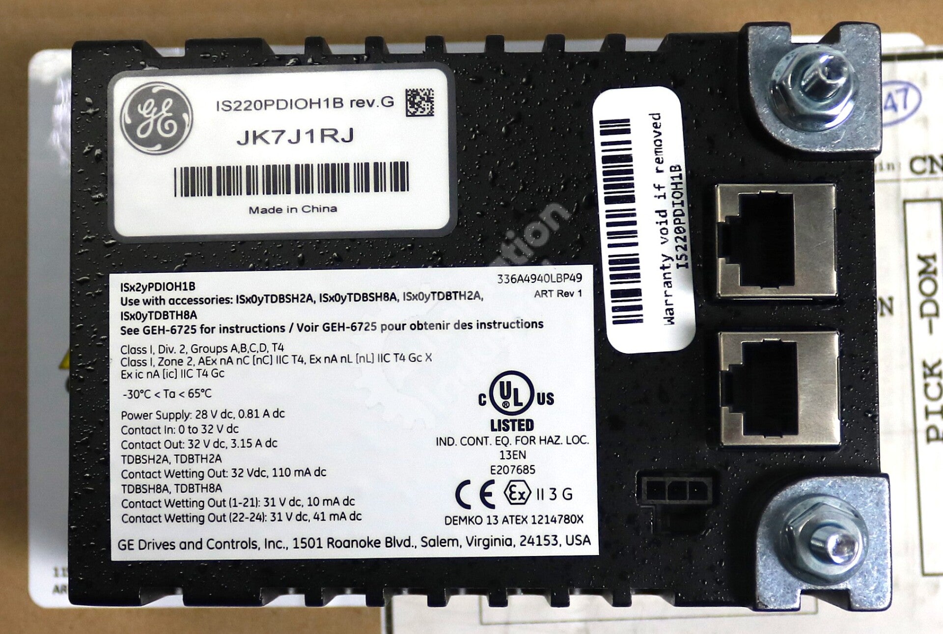 IS220PDIOH1B By General Electric 28VDC Discrete Digital I/O Module NSFP