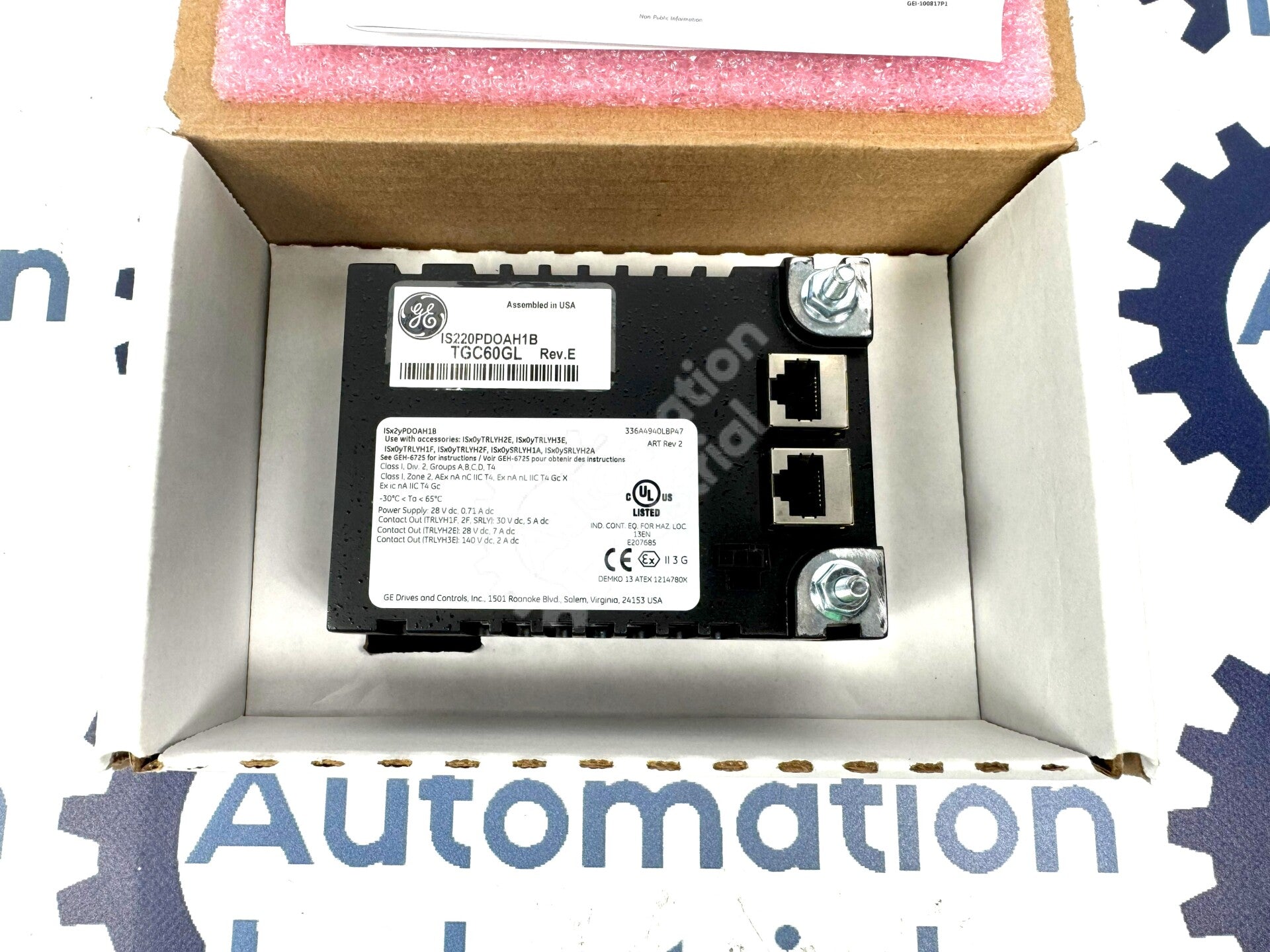 IS220PDOAH1B By GE IS220PDOAH1BE Discrete Output I/O Pack Mark VI IS220 NSFP