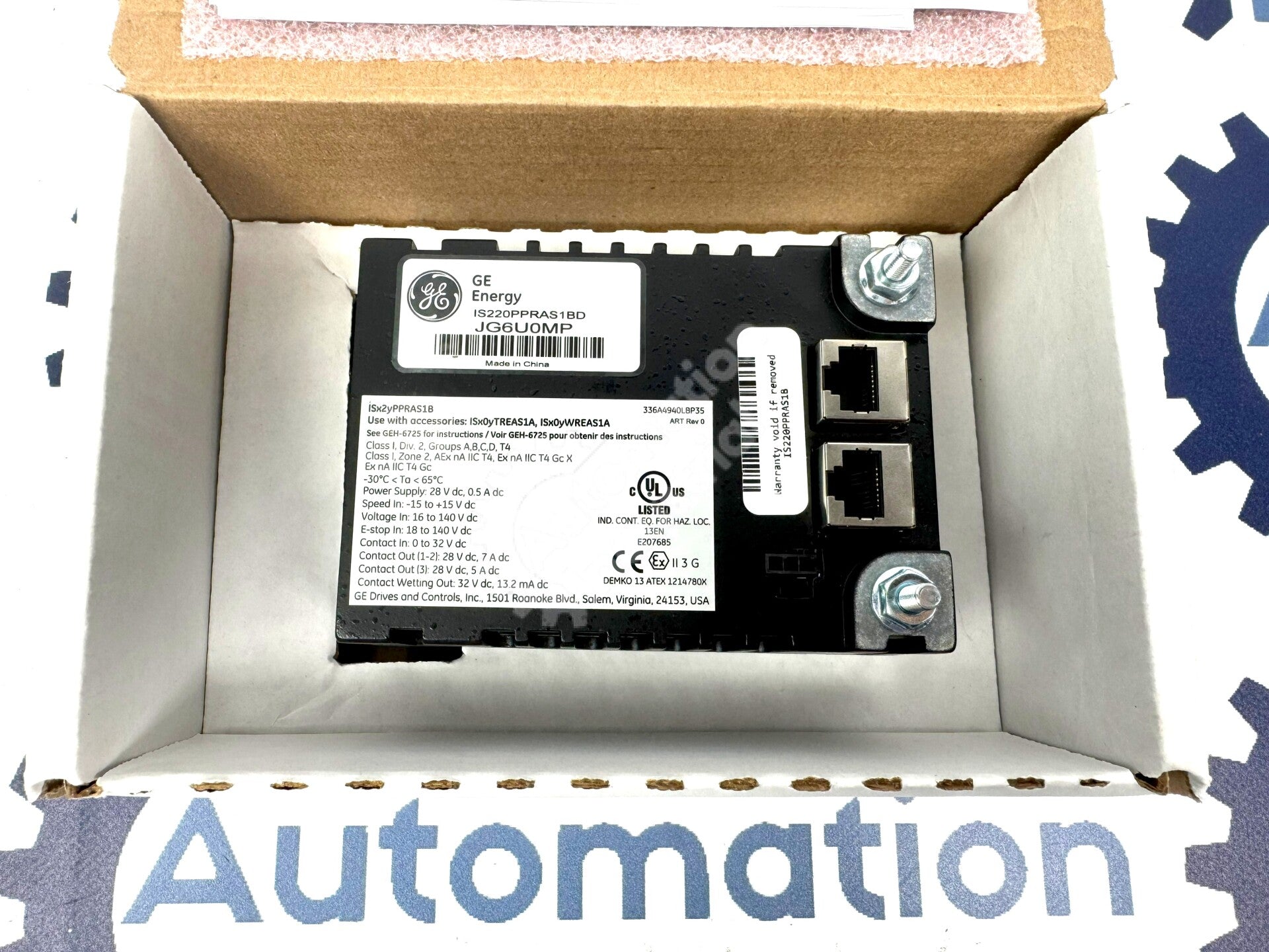 IS220PPRAS1B By General Electric Protection I/O Pack Mark VI IS220 NSFP