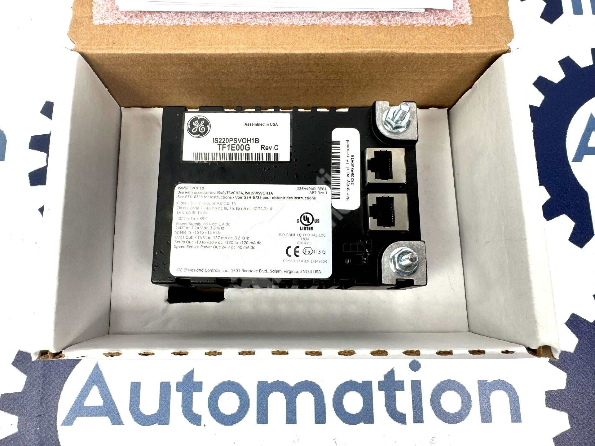IS220PSVOH1B By General Electric Servo I/O Control Module New Surplus No Box