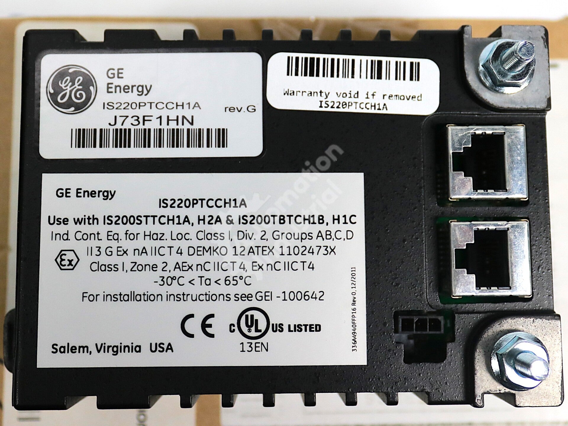 IS220PTCCH1A By General Electric Thermocouple Module I/O Pack NSFP