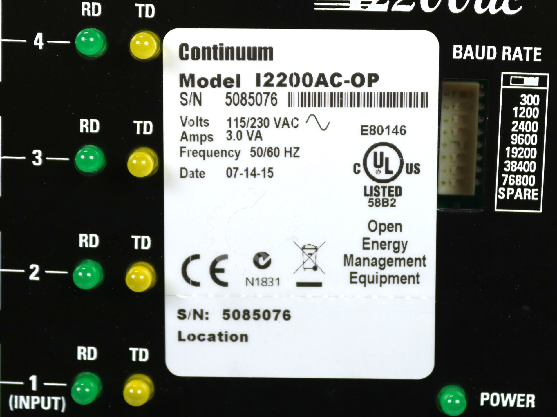 I2200AC-OP By Schneider Electric 05-1001-115 Electronic Infinet Repeater Open