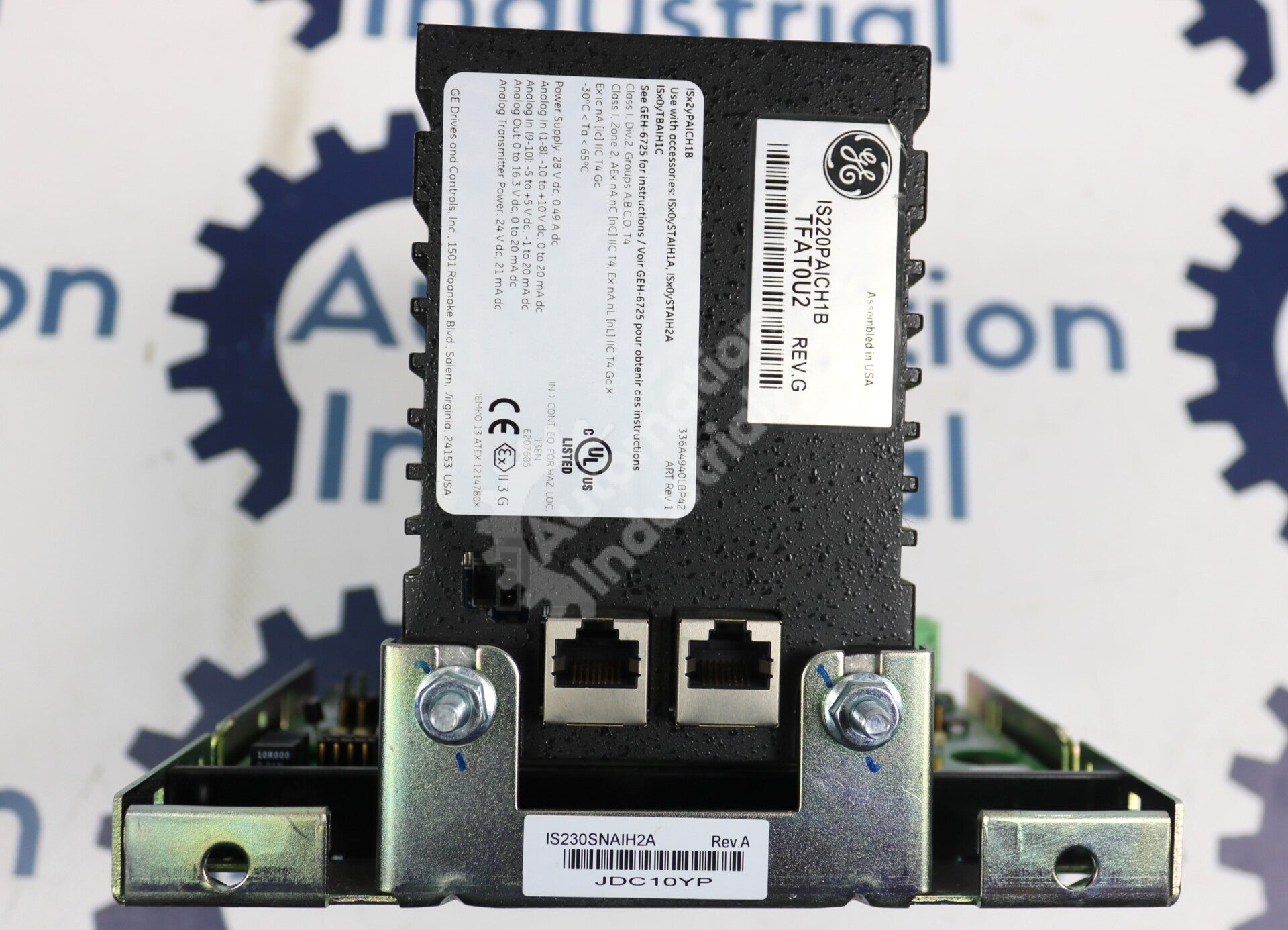 IS230SNAIH2A By General Electric Simplex Analog I/O Module DIN-Rail Assembly