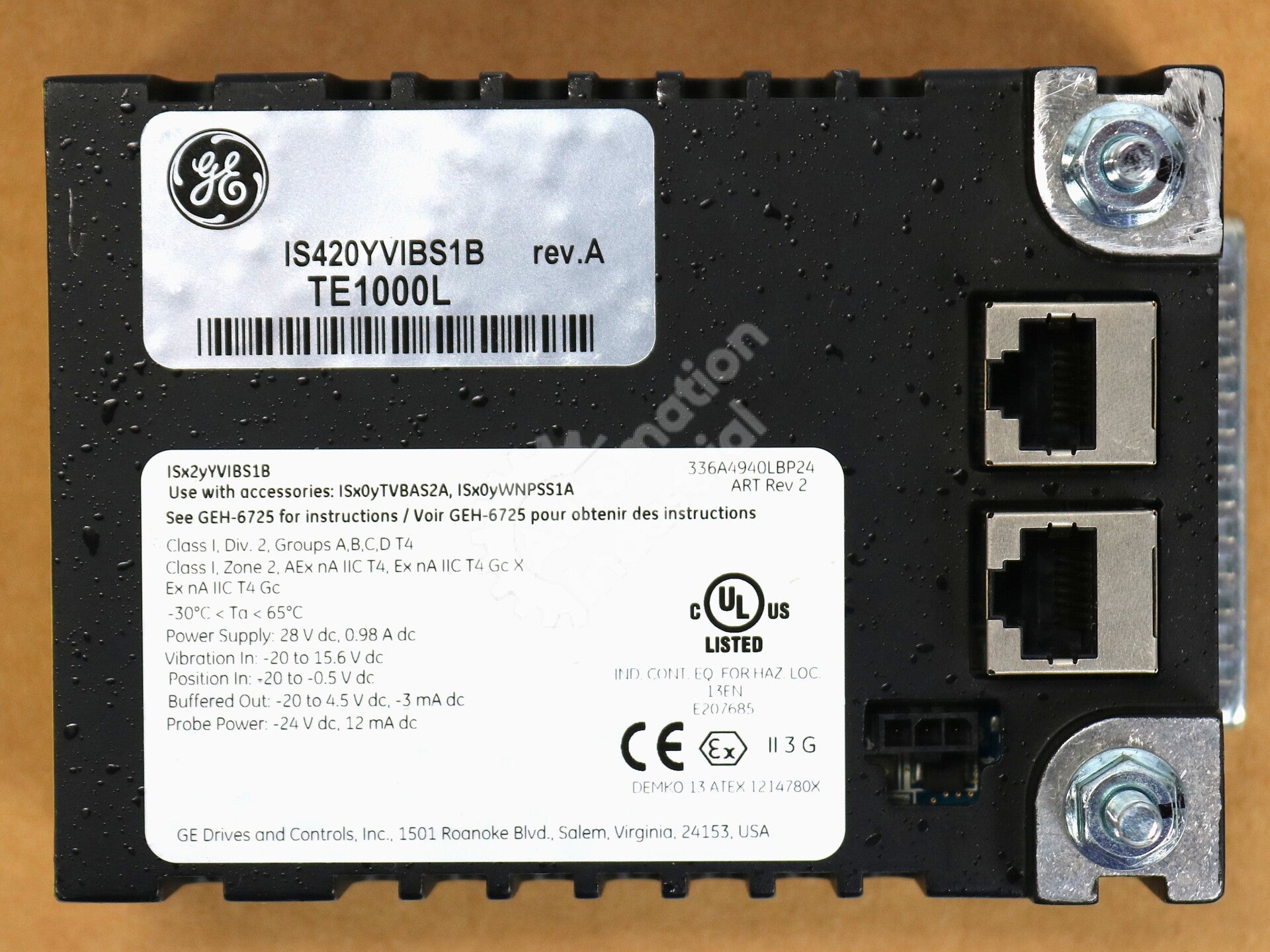 IS420YVIBS1B By General Electric Vibration Input and Output Module